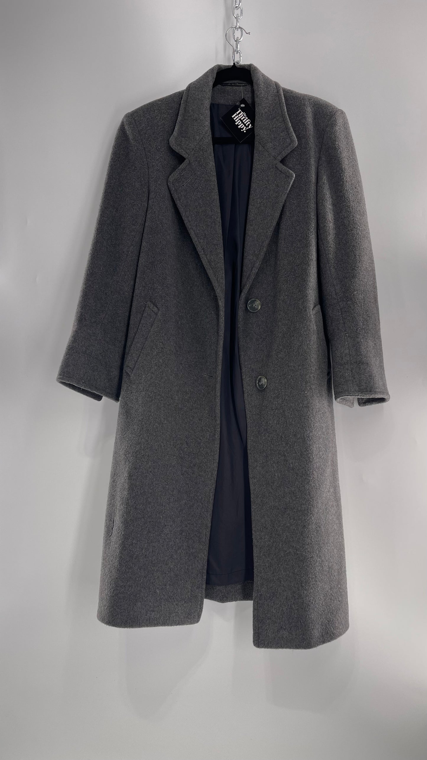 Vintage Grey Coat 35% Cashmere/ 50% Wool (C) (5/6)