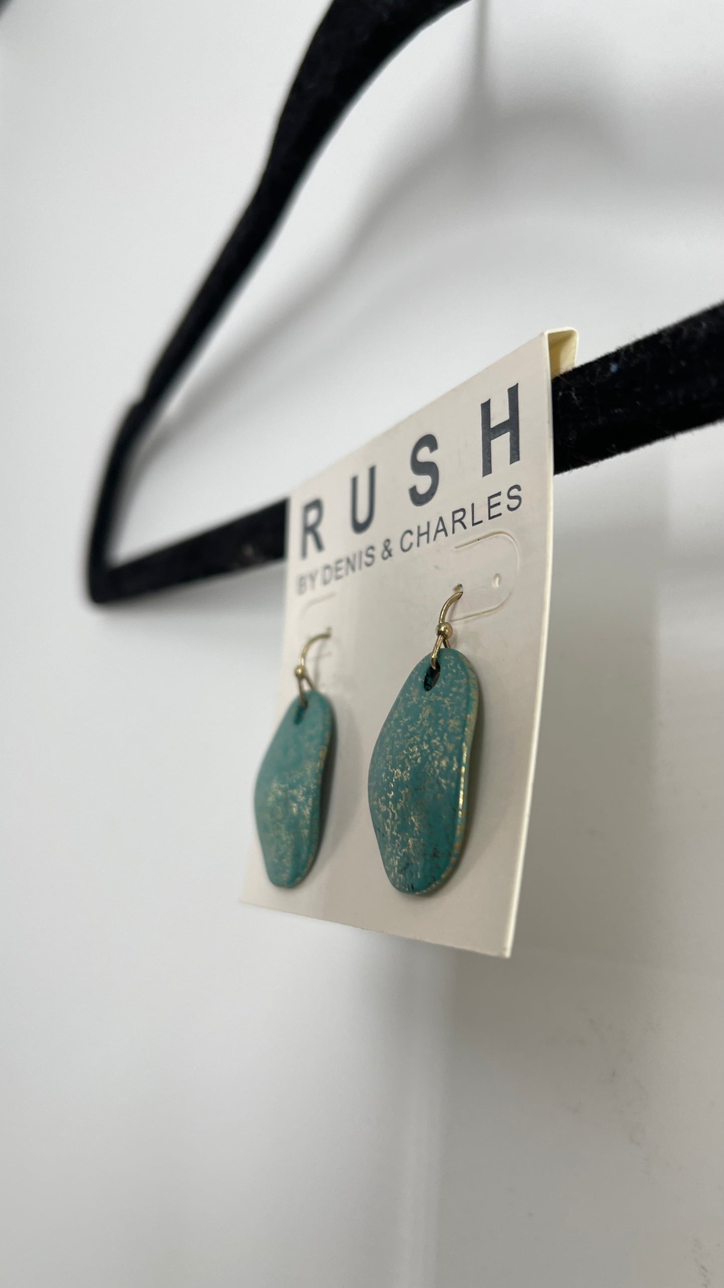 Deadstock Vintage RUSH Turquoise and Gold Medallion Earrings