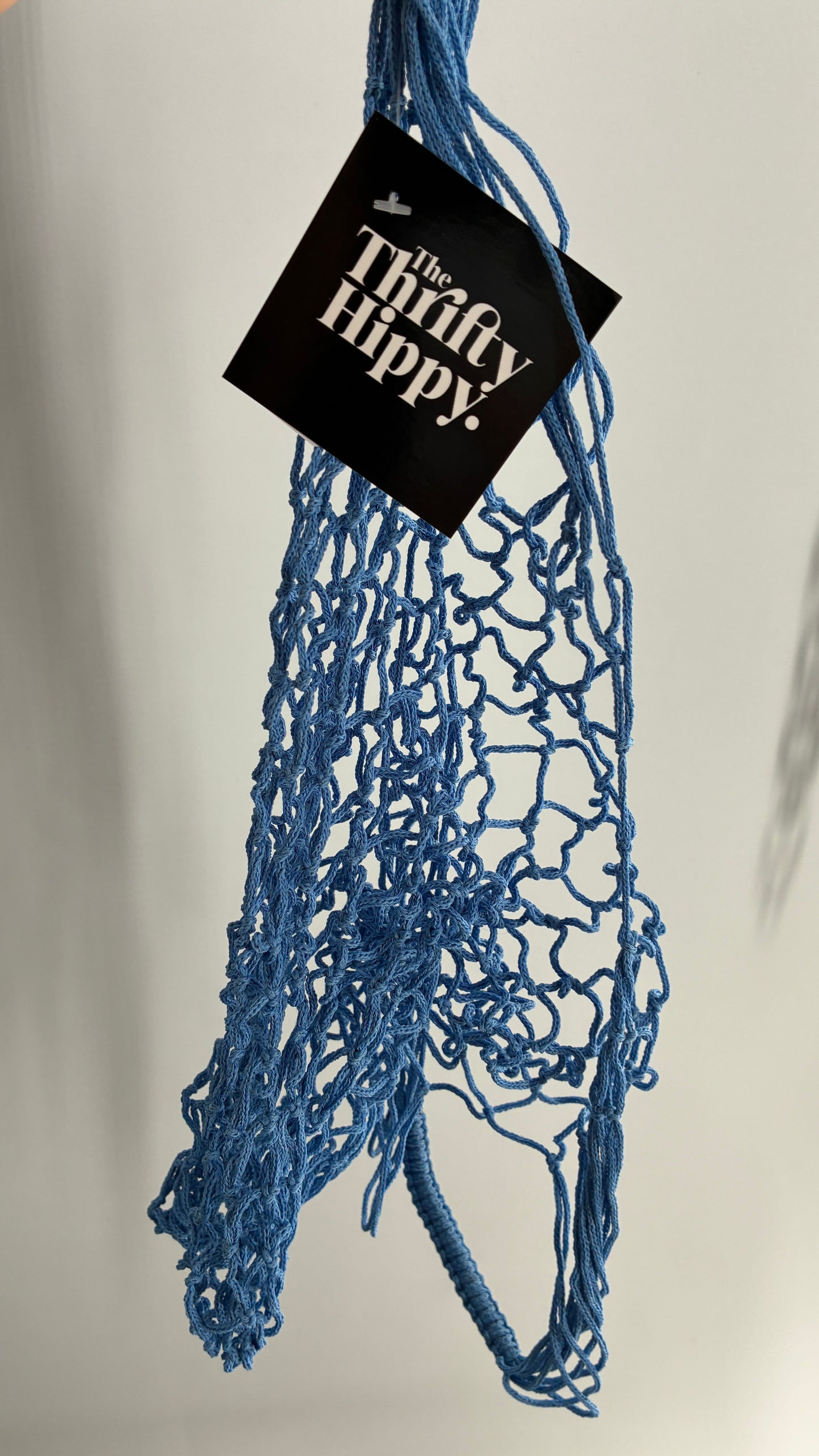 Vintage Powder Blue French Netted Grocery Bag