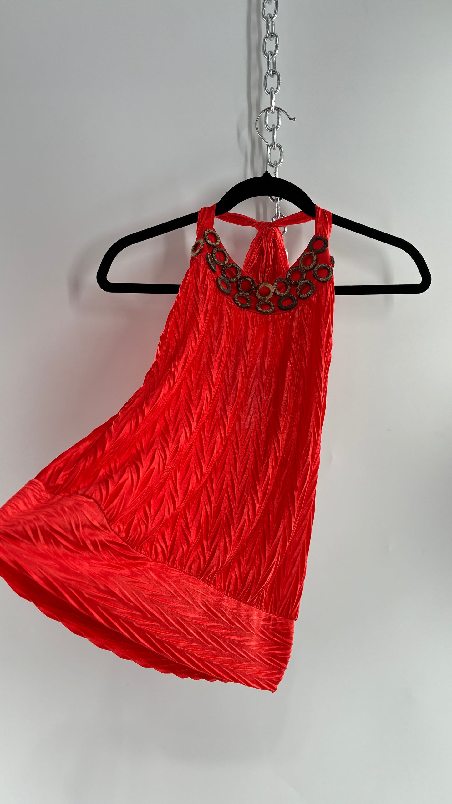 Vintage Bubble Hem Halter with Coconut Details (Small)