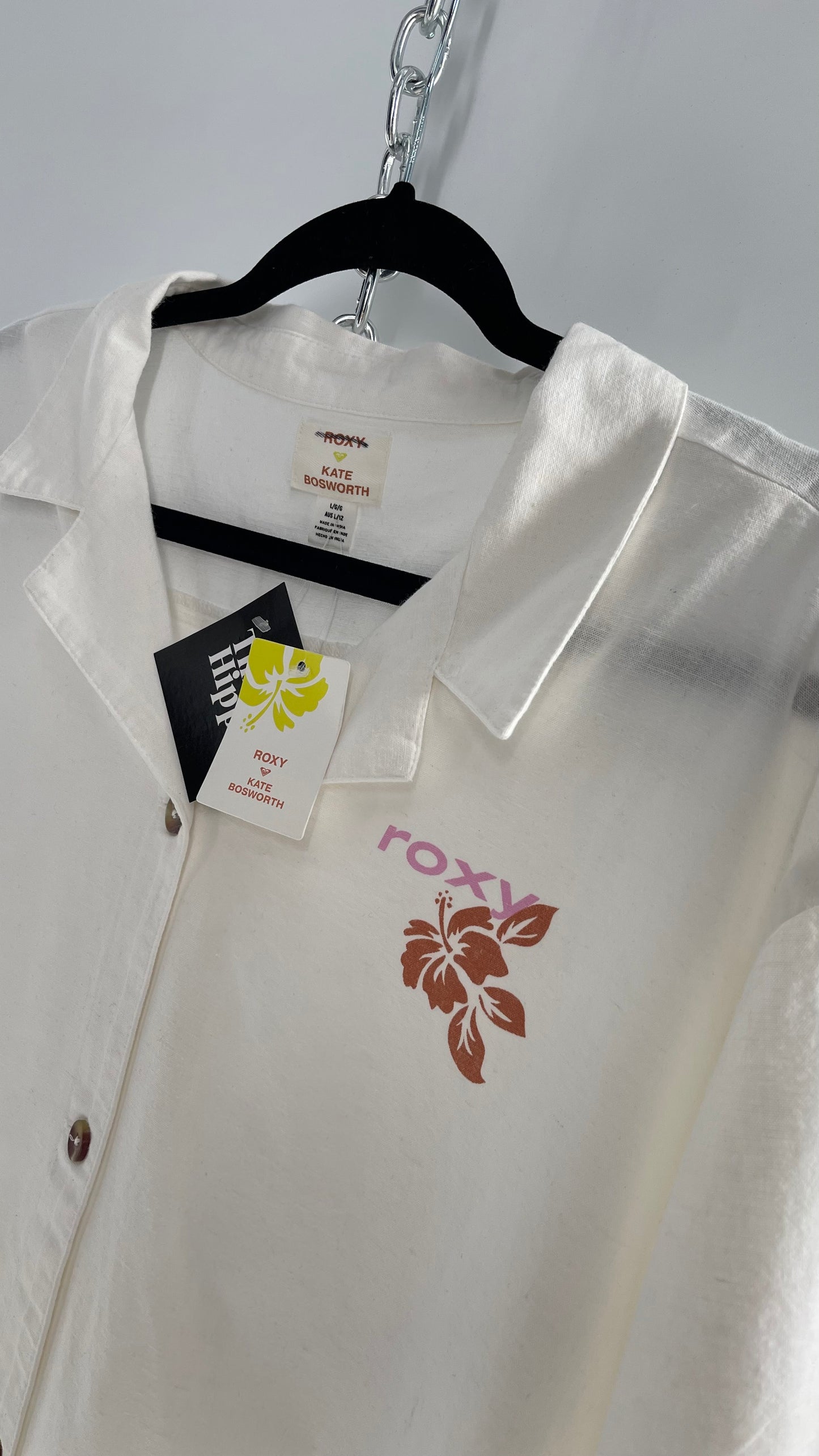 Vintage Roxy x Kate Crush Surf Kind Kate Button Down Shirt with Tags Attached (Large)