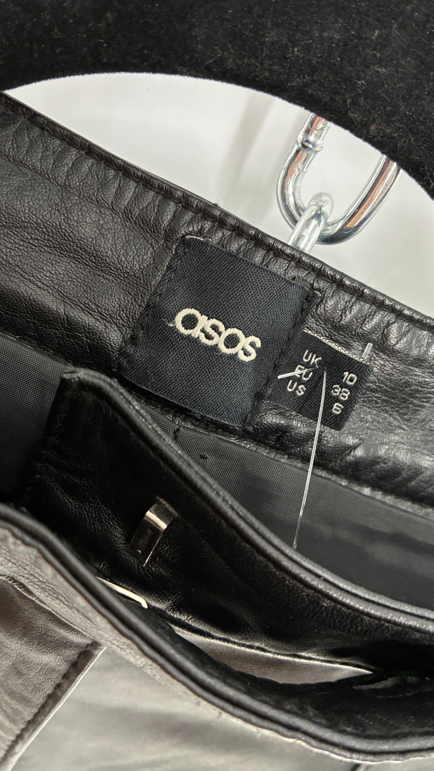 ASOS Low Rise Genuine Leather Patchwork Style Motorcycle Pants (6)