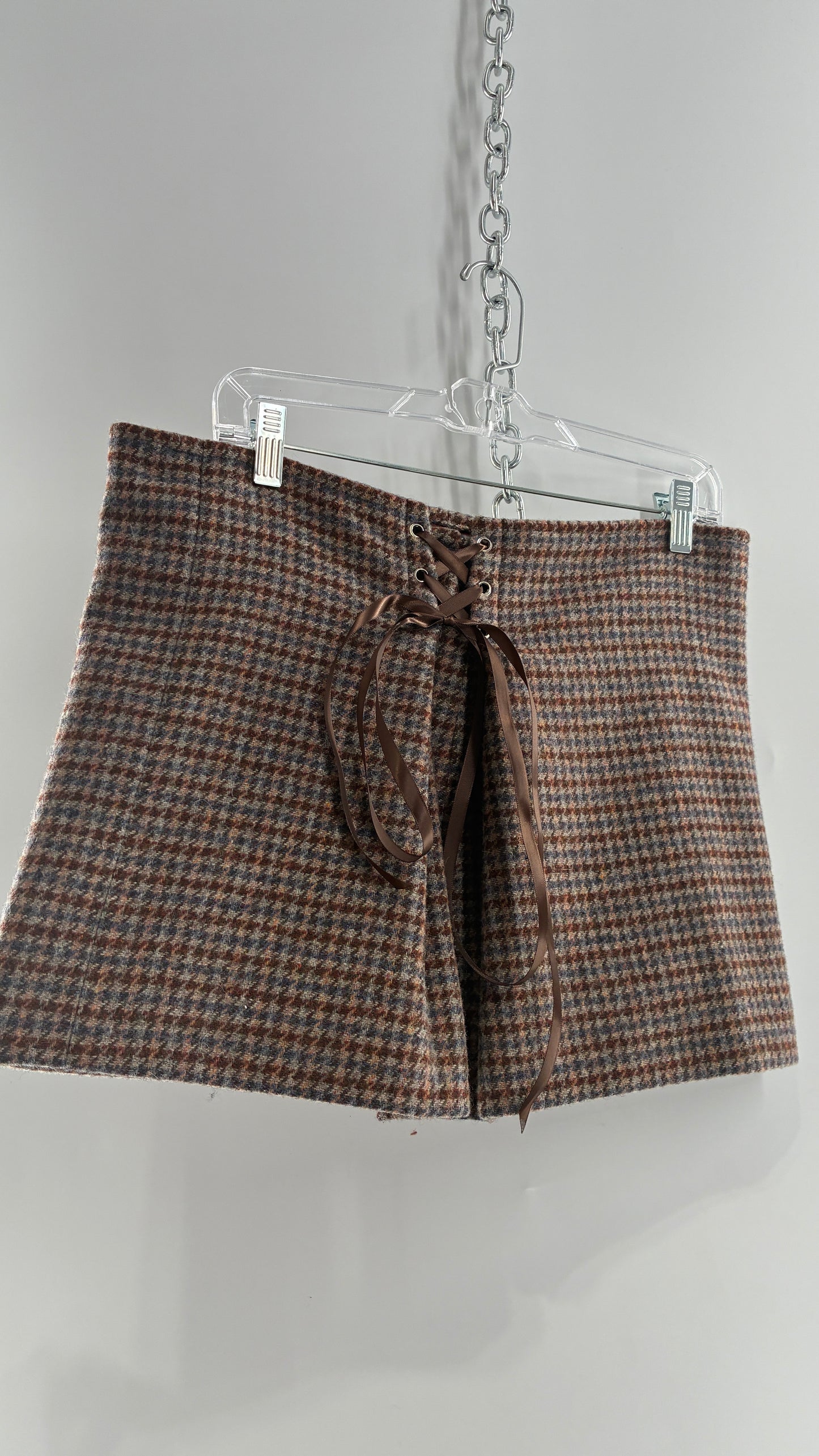 Vintage Suit Set with GOOD WORKS CLOTHING Wool Blend Indigo Plaid Blazer and Upcycled Wool Blend Mini Skirt (6 Petite)