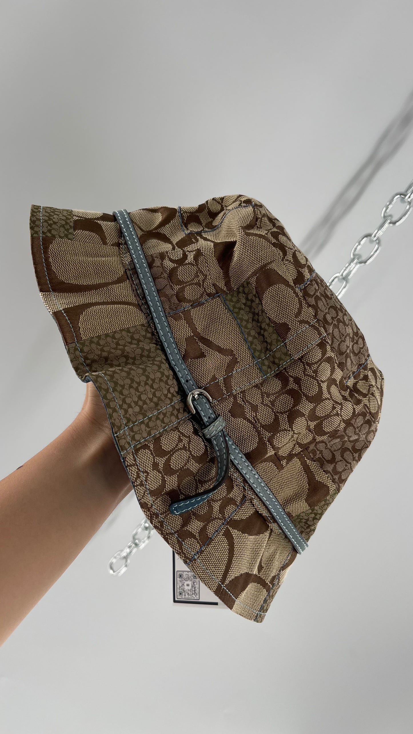 Vintage Coach Logo Patchwork Bucket Hat (Small)