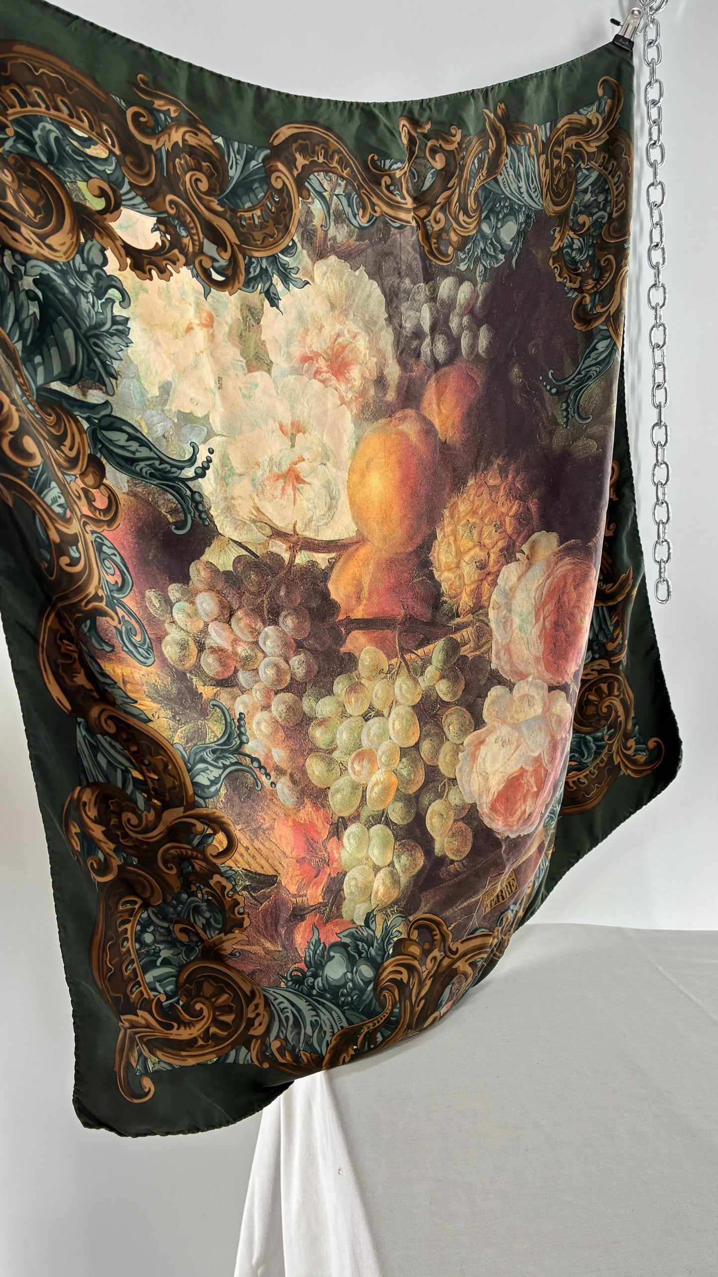 Vintage GIAN FRANCOFERRE Renaissance Style Painting Scarf