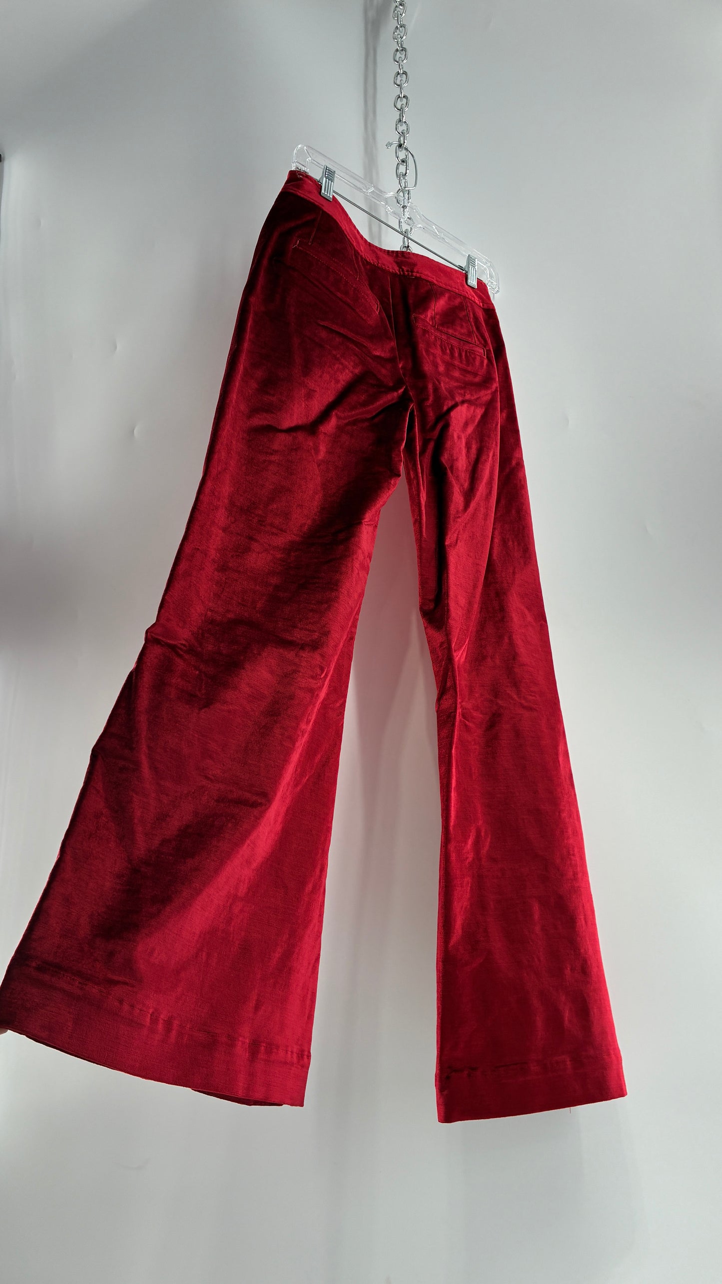 Free People Red Velvet Walk with You Kick Flare Hot Pants (2)