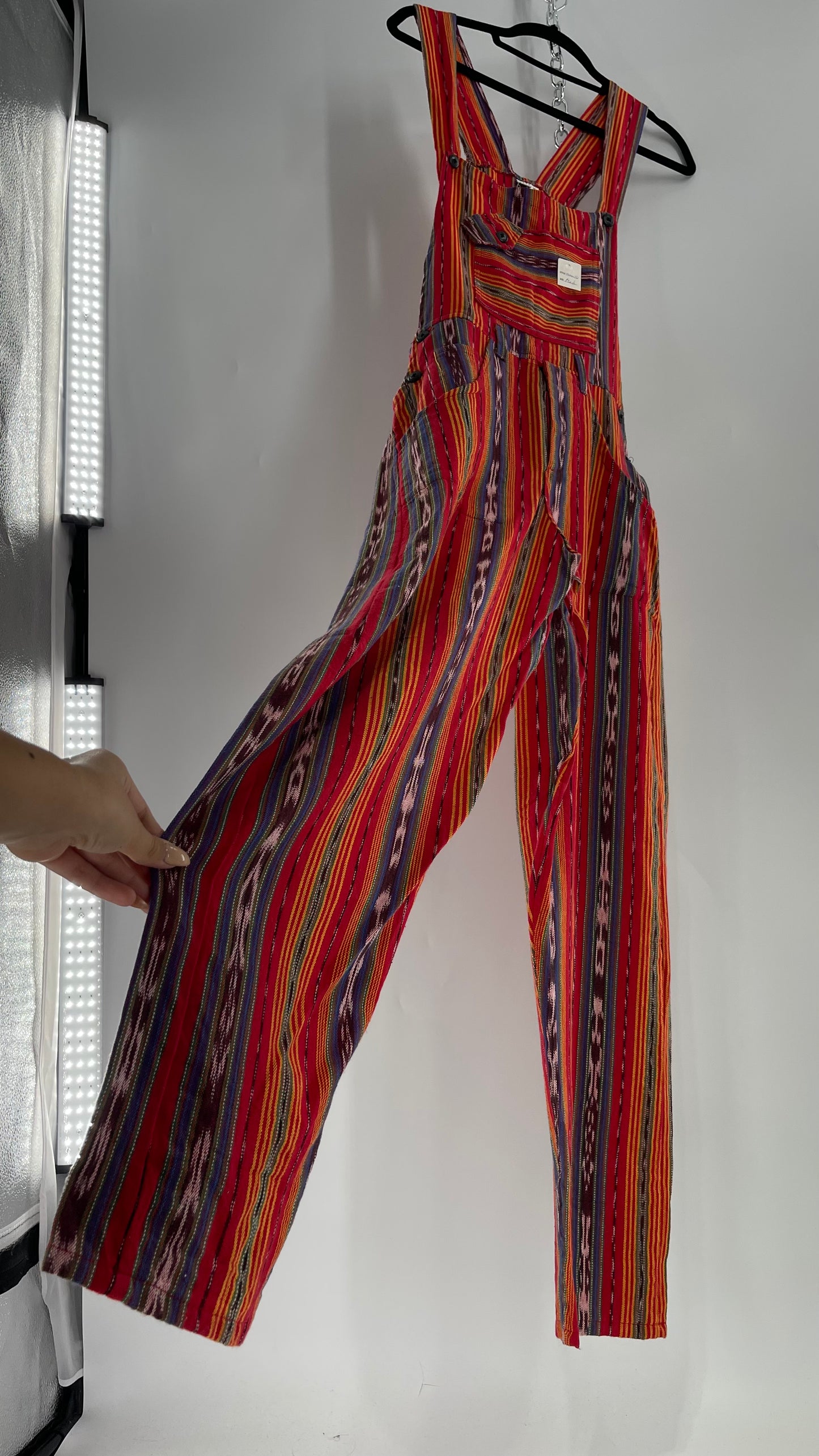 Vintage Red Baja 1970s Guatemalan Overalls (Medium)