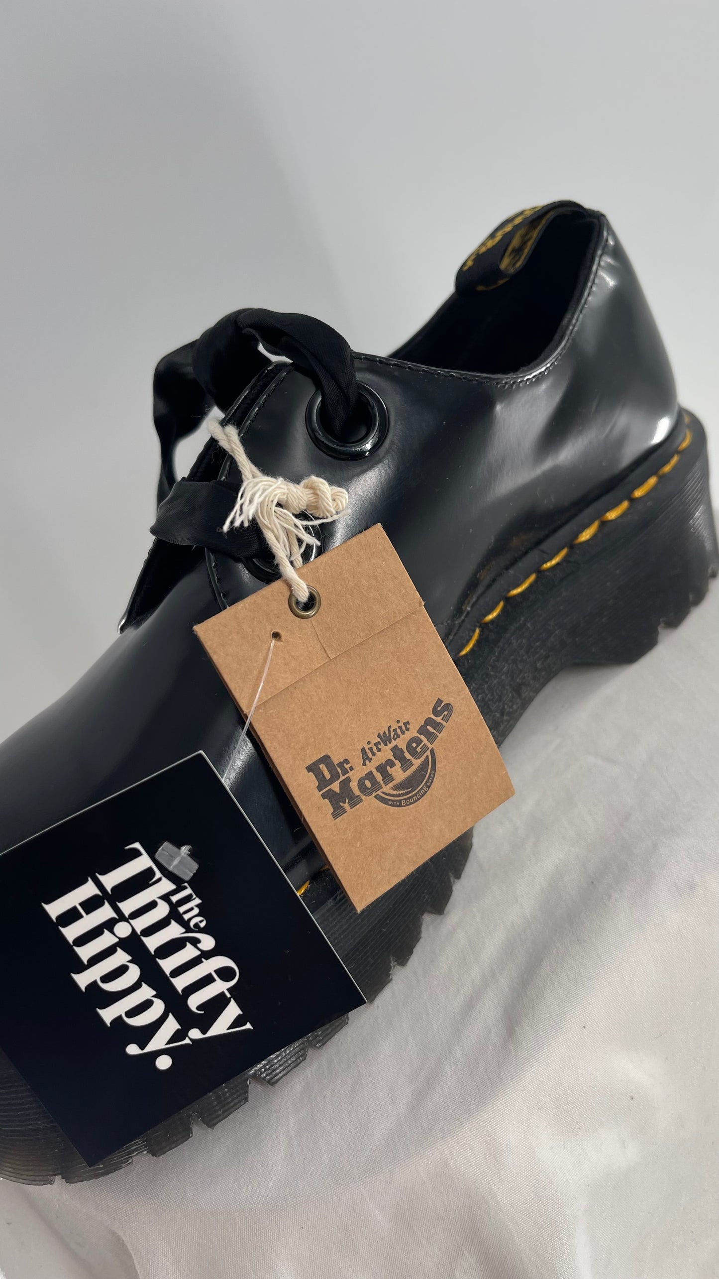 Dr.Martens Black Patent Leather Holly Platform Oxford(8)