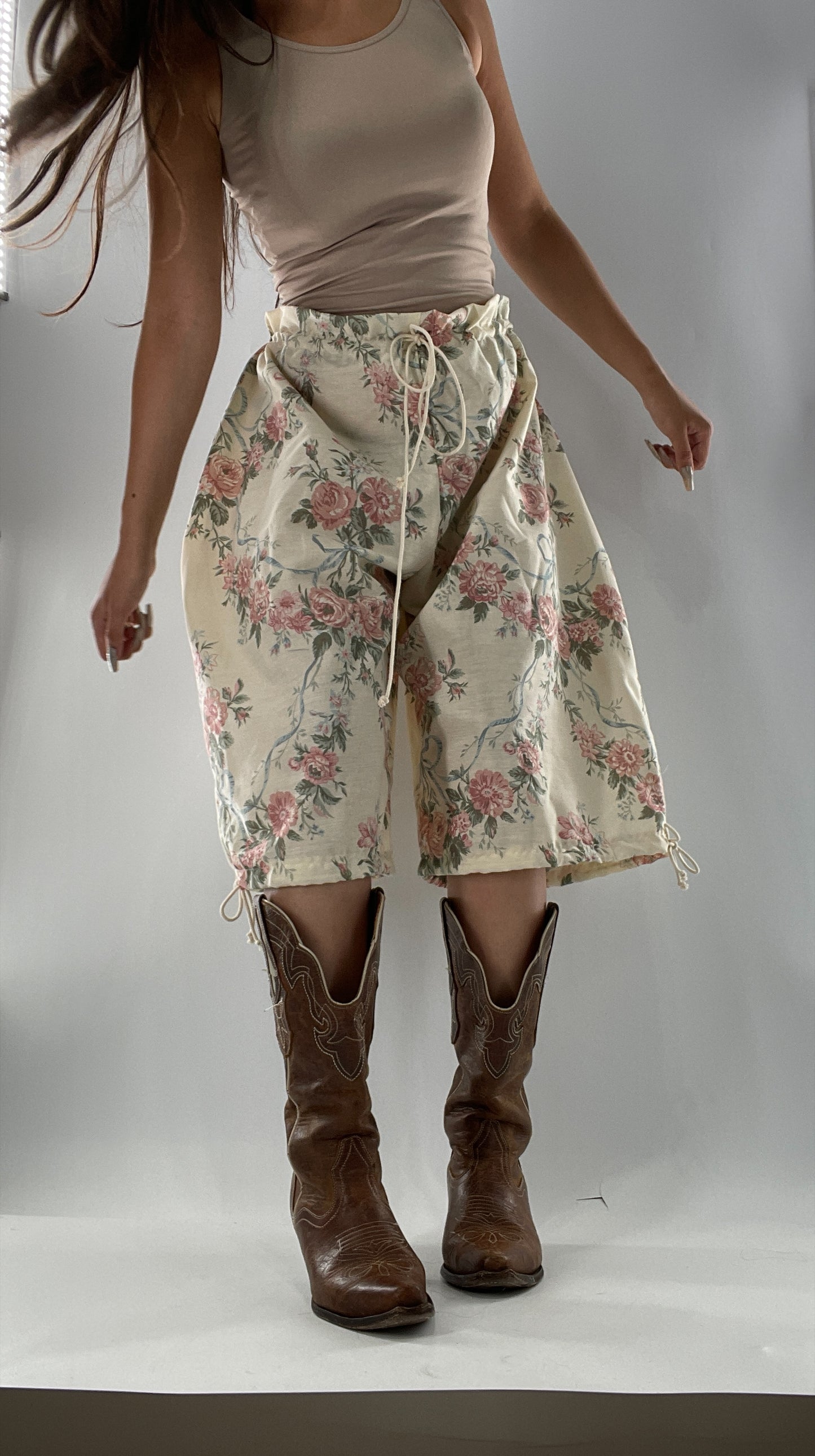 Custom Vintage Cottage Short/Capri Oversized or Cinched (One Size)