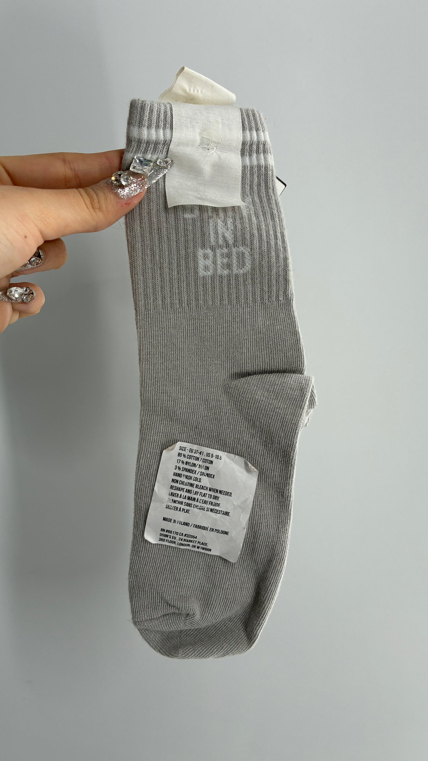 YEAH BUNNY Stay In Bed Grey Socks