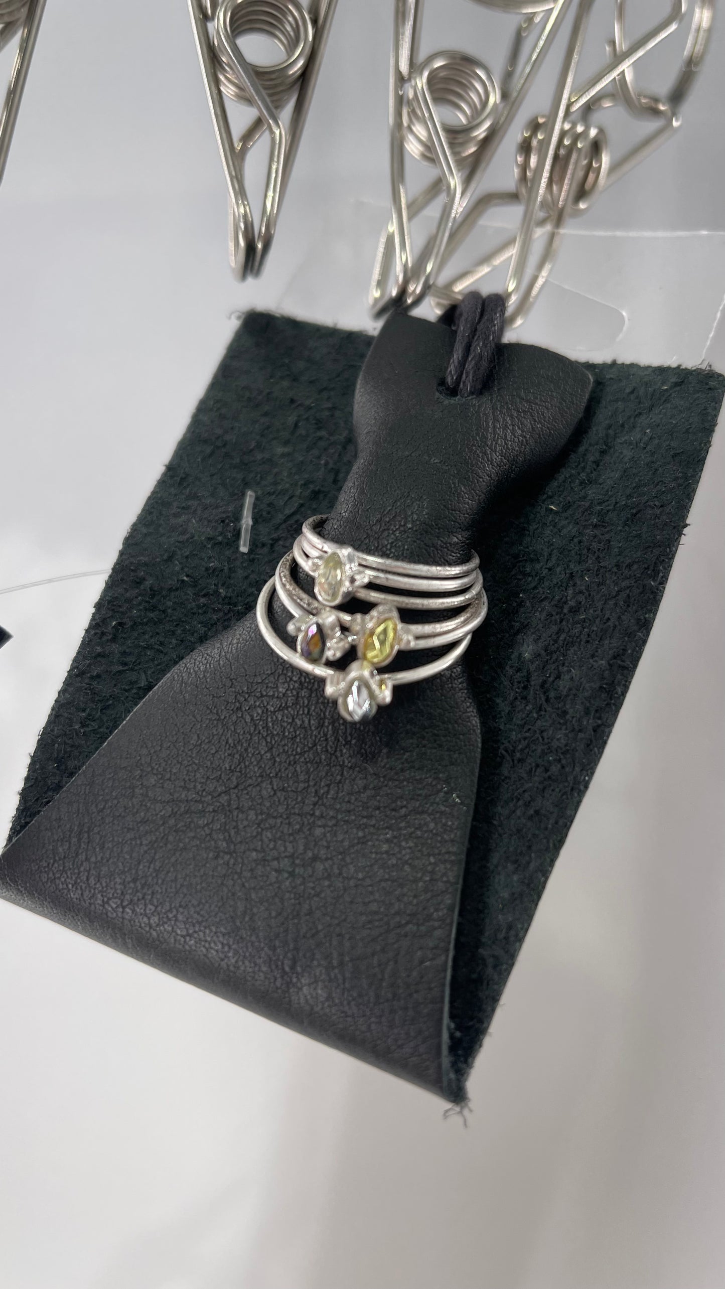 Free People Dainty & Delicate Silver Jewel Ring Set
