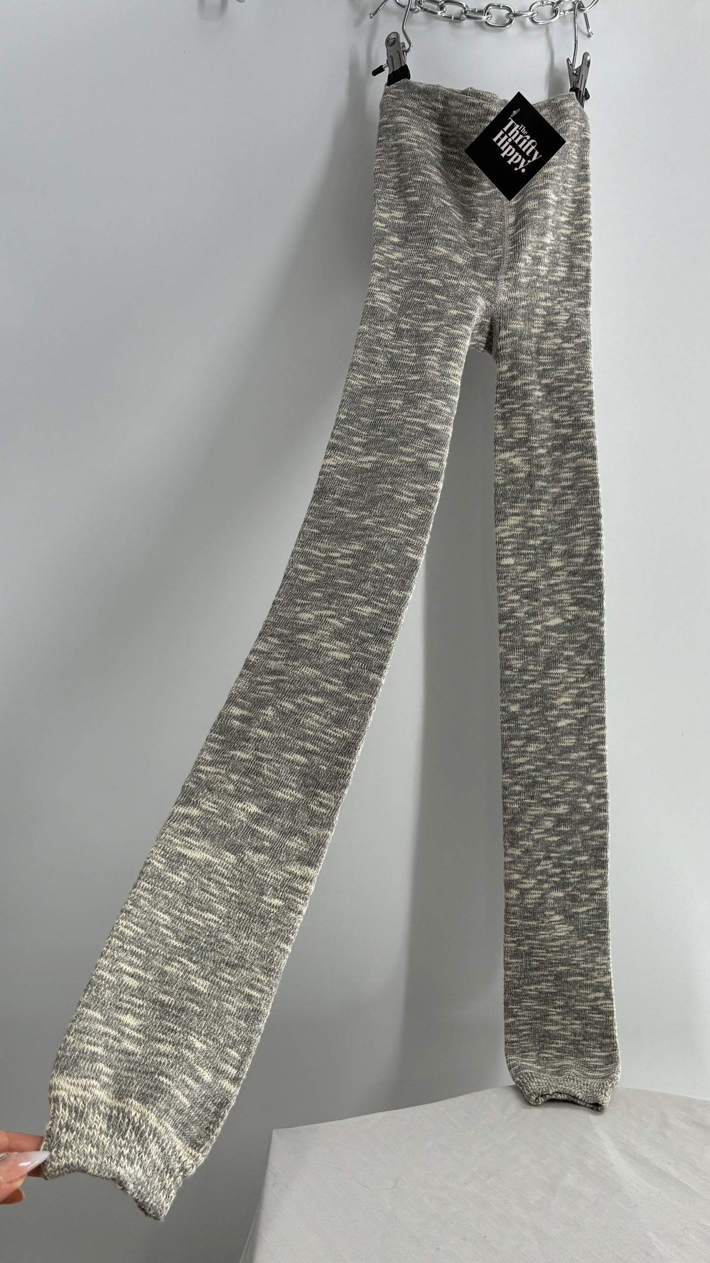 NWOT Grey Thick Knit Footless Tights