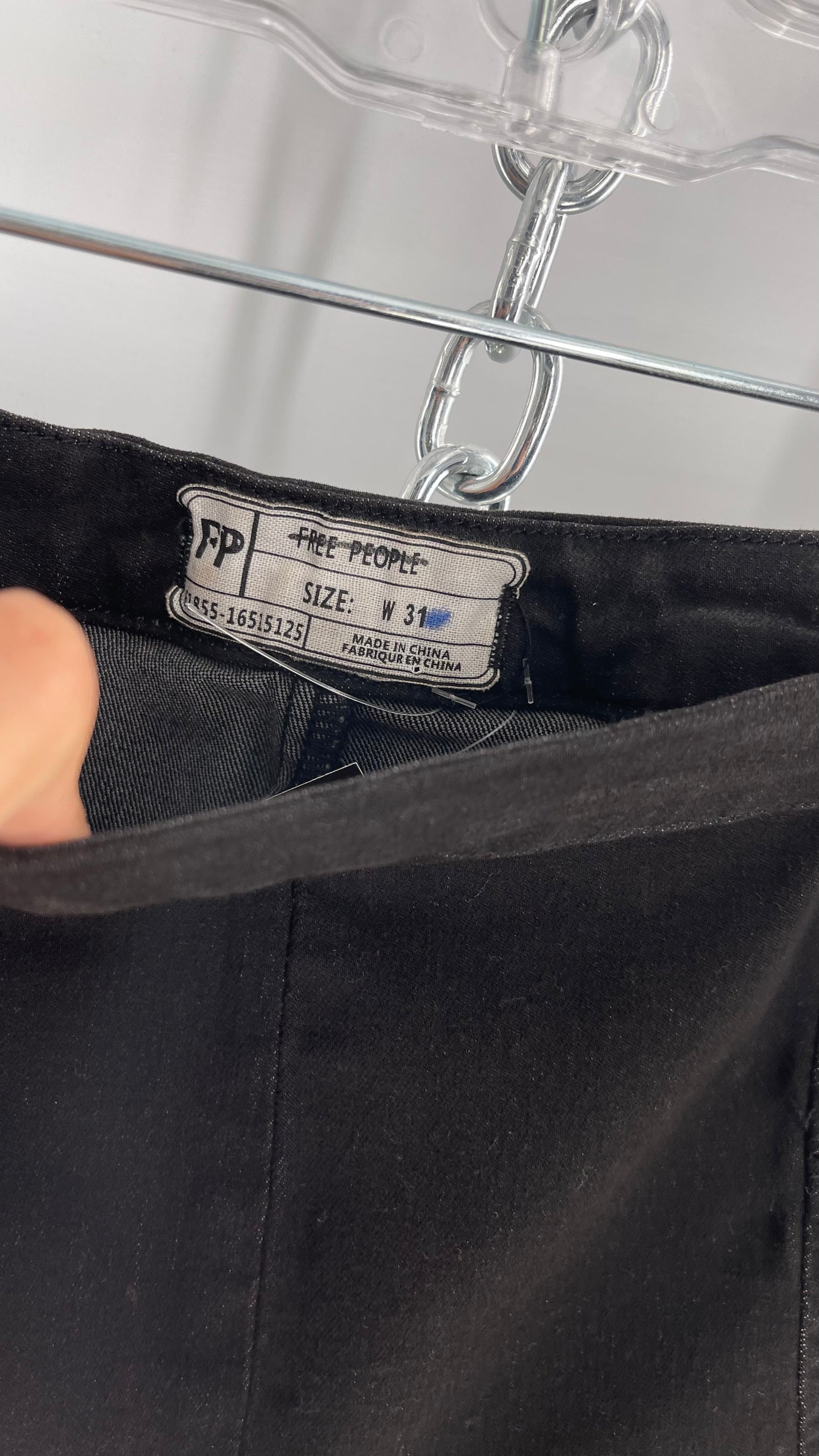 Free People Black Denim/Jean High Low Shorts(31)