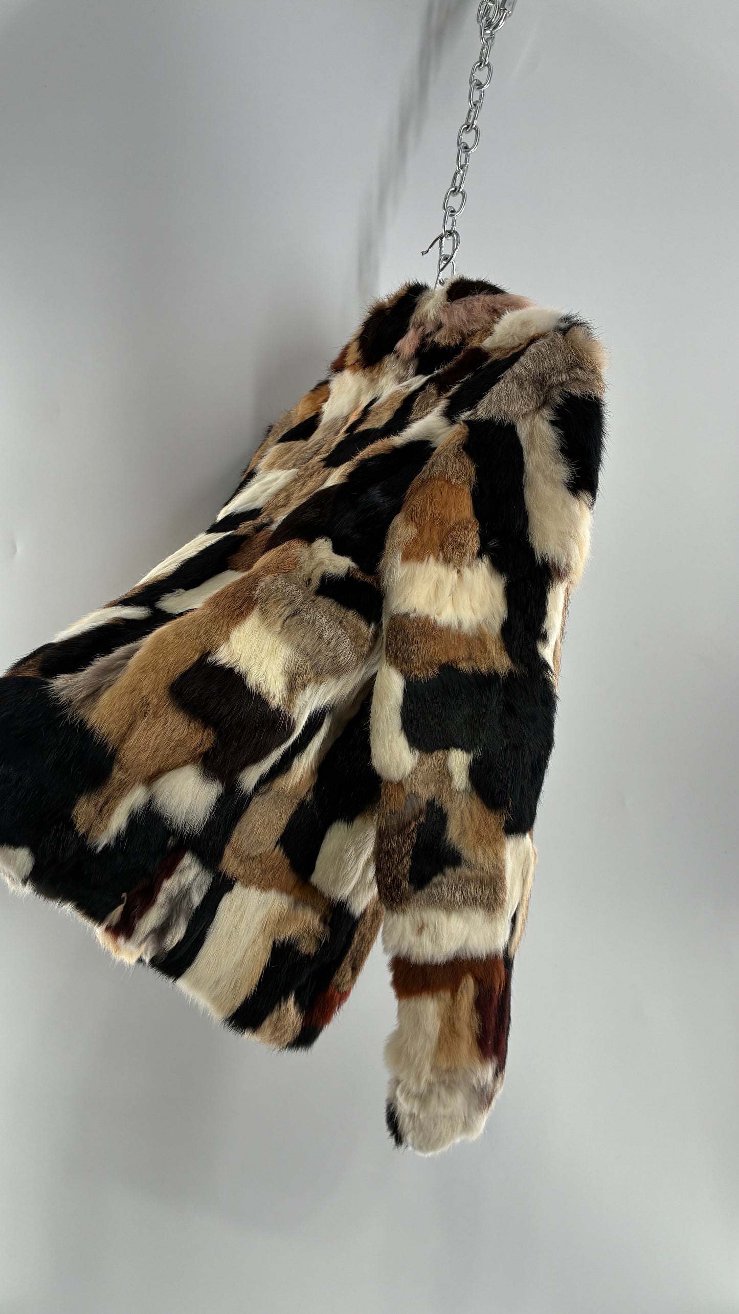 Vintage 1970s FURMOSTE Genuine French Rabbit Fur Patchwork Jacket (7/8)