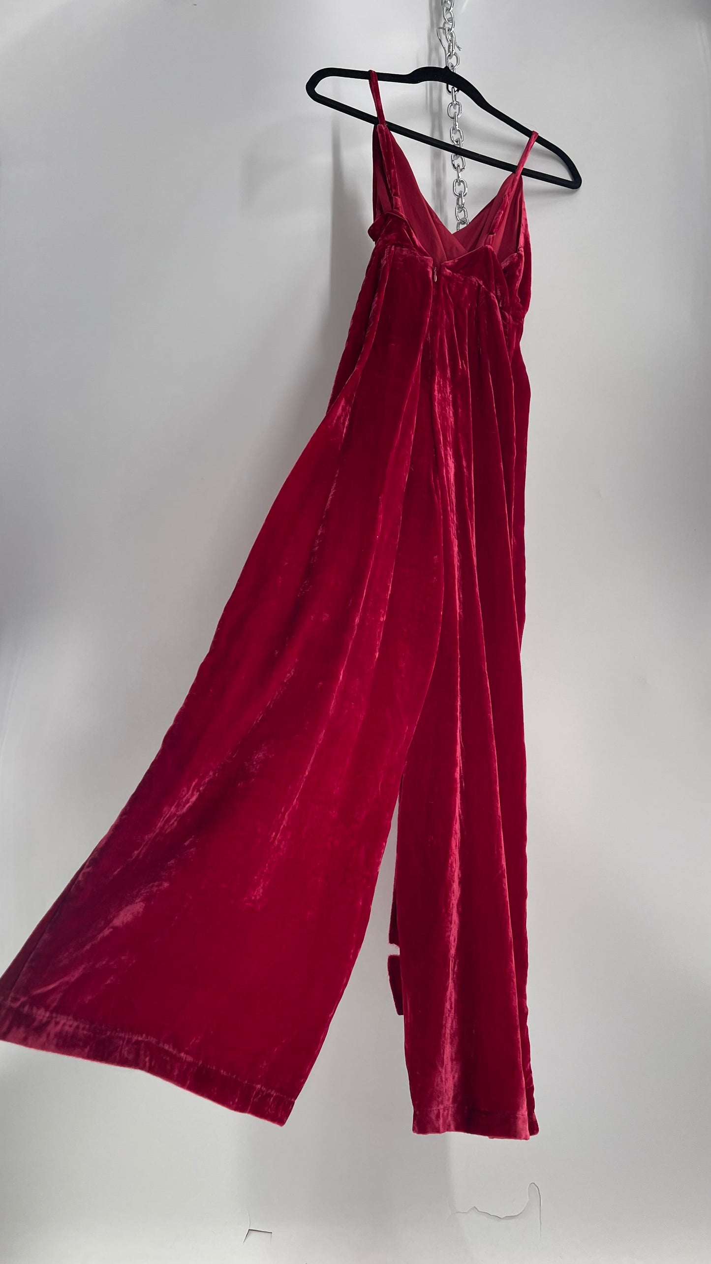 Free People Cranberry Pink/Red Velvet Playsuit (0)