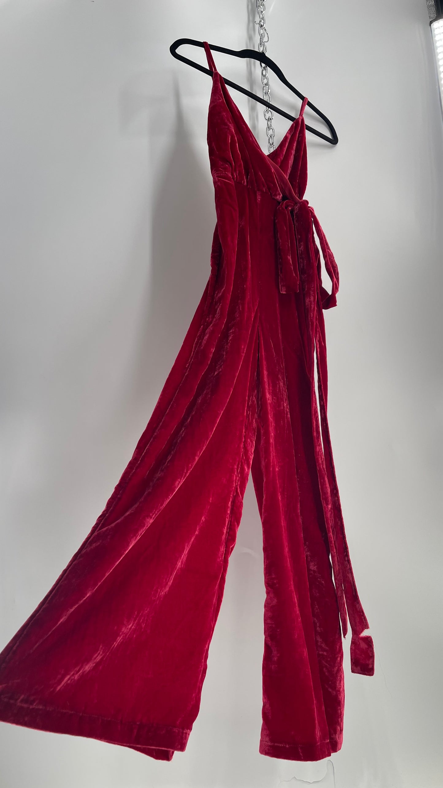 Free People Cranberry Pink/Red Velvet Playsuit (0)