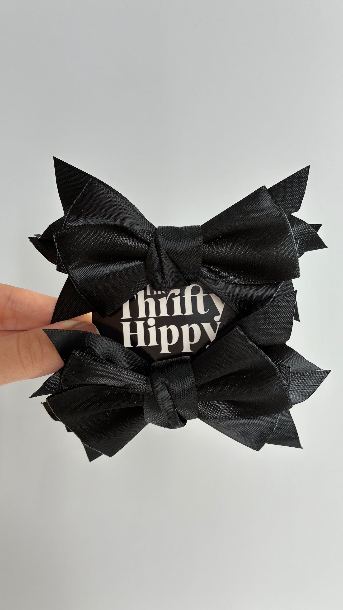 Black Satin Bow Shoe Clips