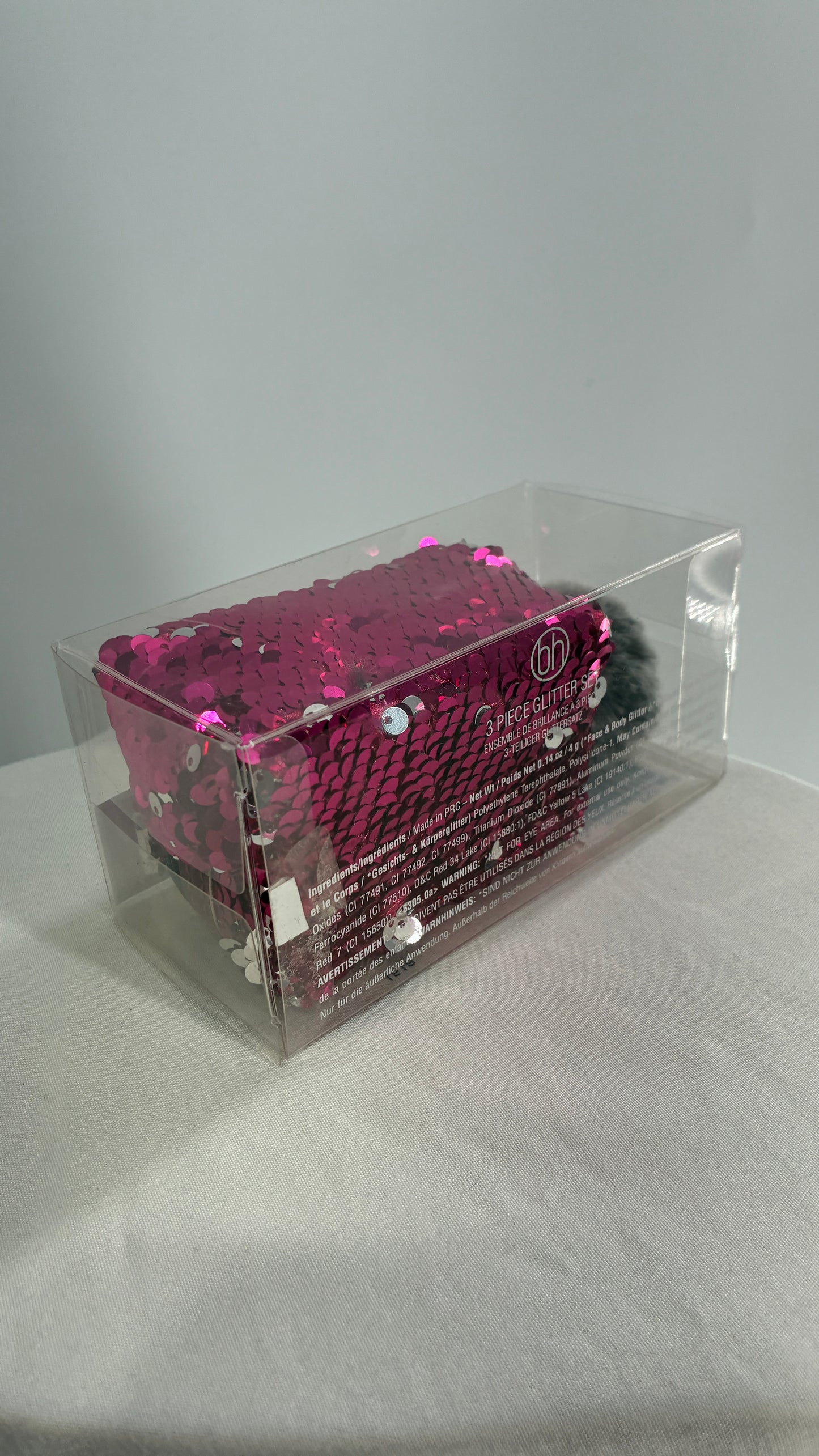 Urban Outfitters Fuchsia Pink Sequin Mini Bag with 3 Piece Glitter Set