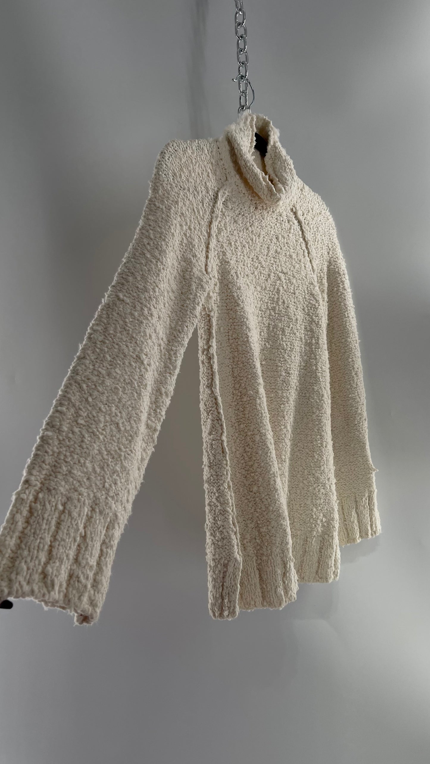 Moth Anthropologie Juliette Ivory White Knit Turtleneck Sweater(XS)