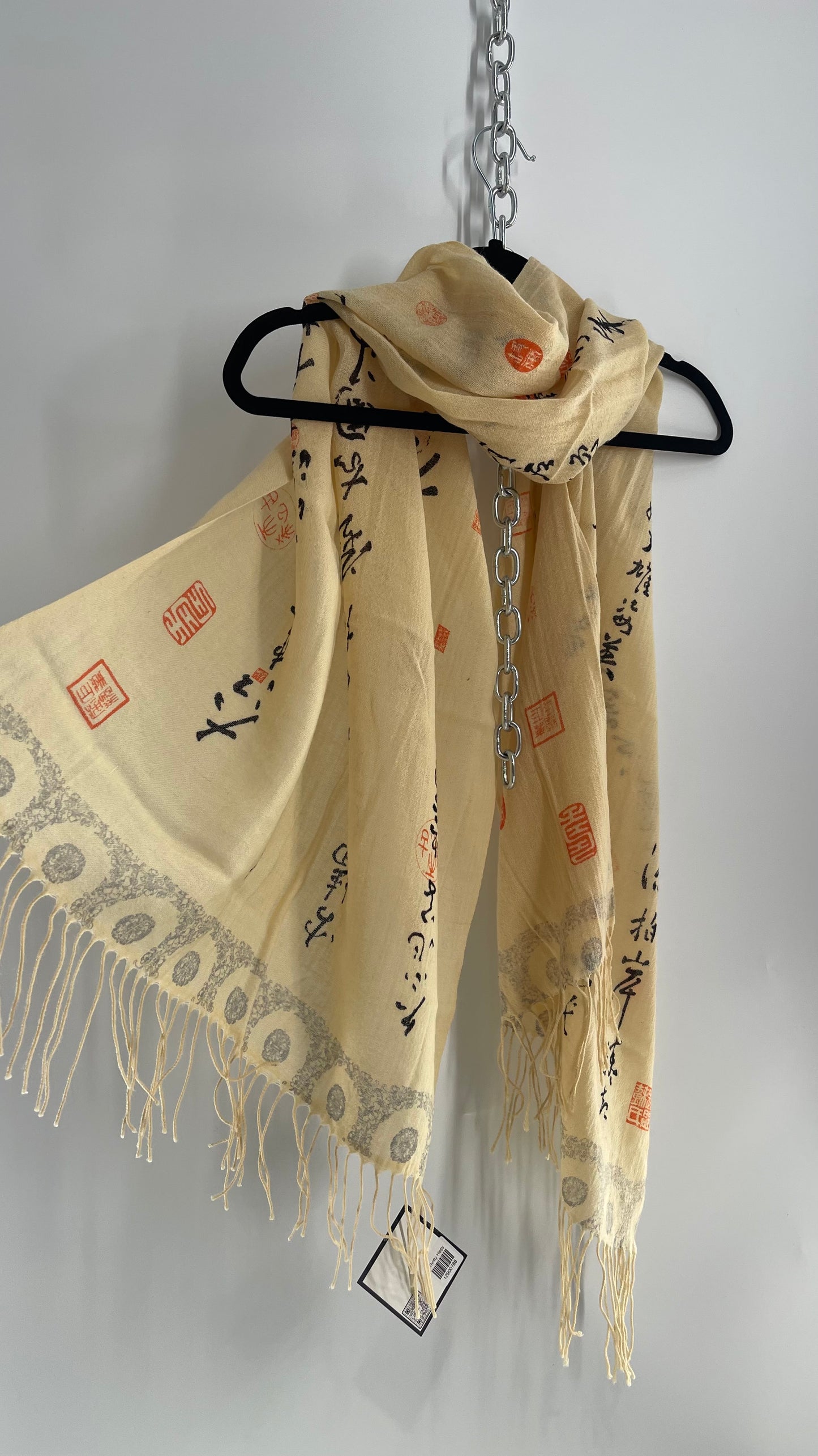 Vintage Japanese Tassel Scarf