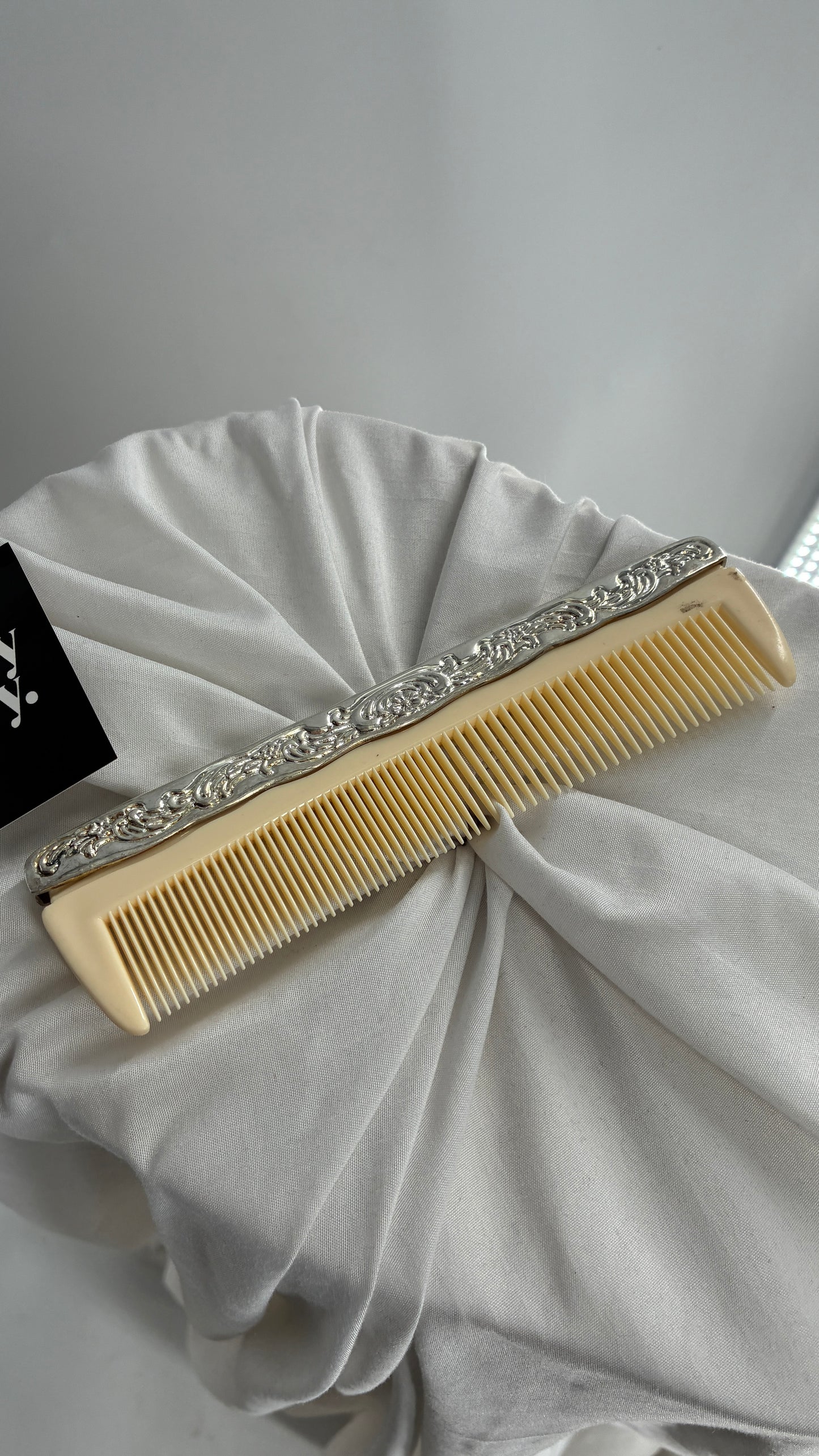 Vintage Metal Embossed Hair Comb