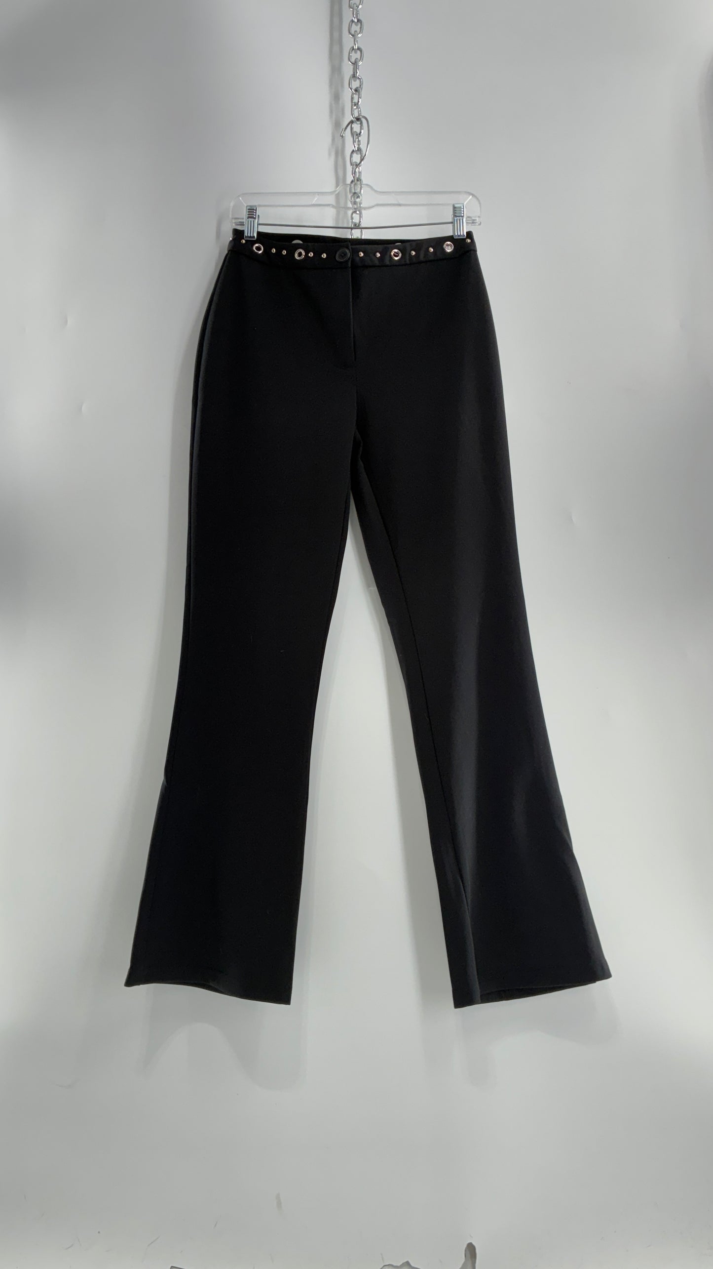 Vintage 1990s JOE BENBASSET Black Kickflares with Studded, Grommet Waistline (5)