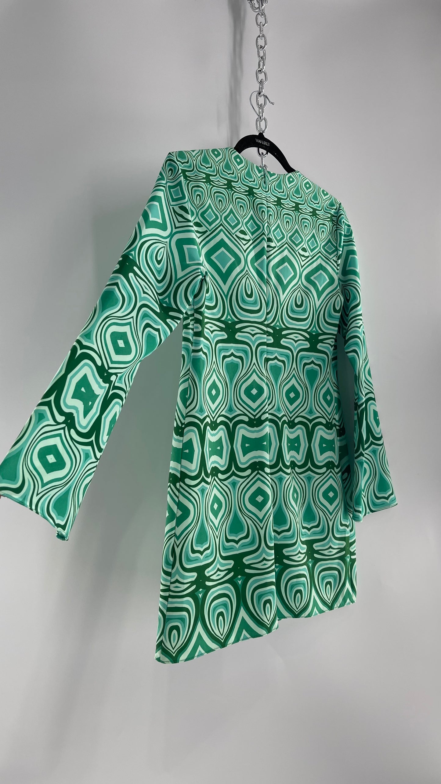 MNG Groovy Green Retro Psychedelic Dress (4)