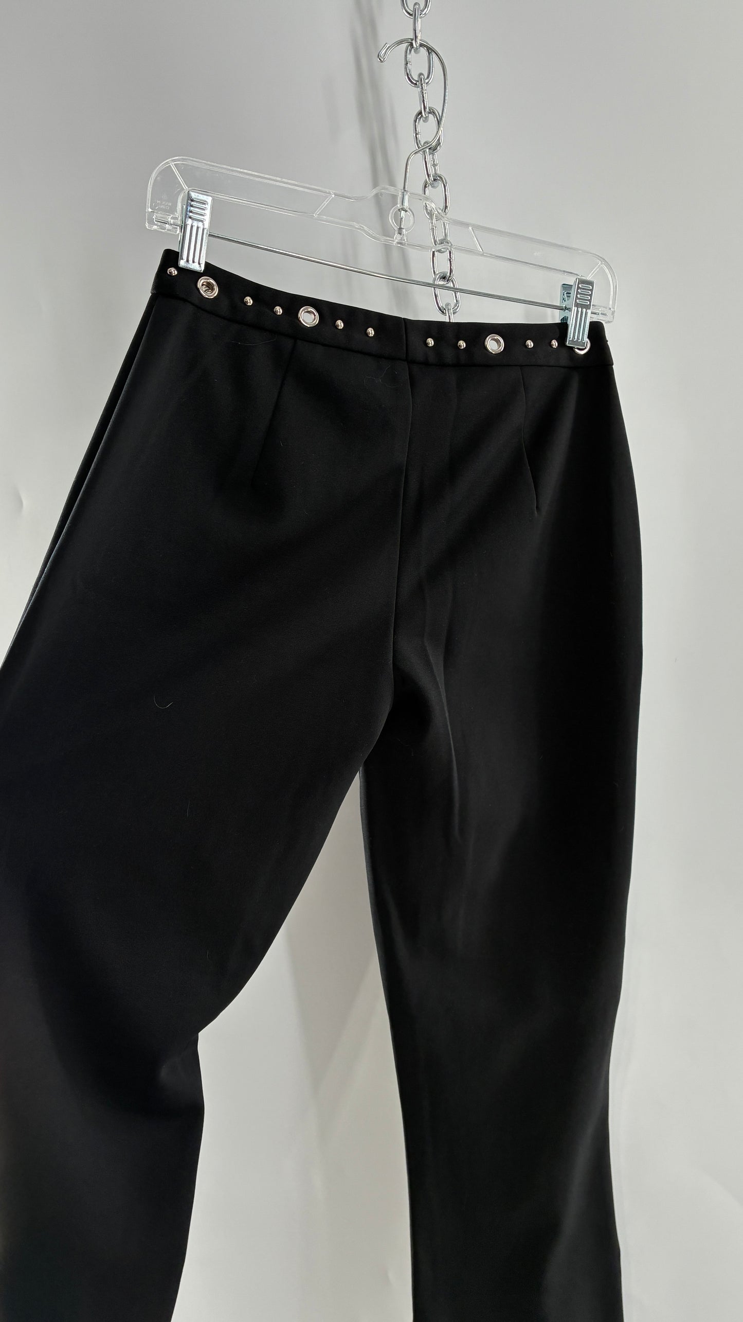 Vintage 1990s JOE BENBASSET Black Kickflares with Studded, Grommet Waistline (5)