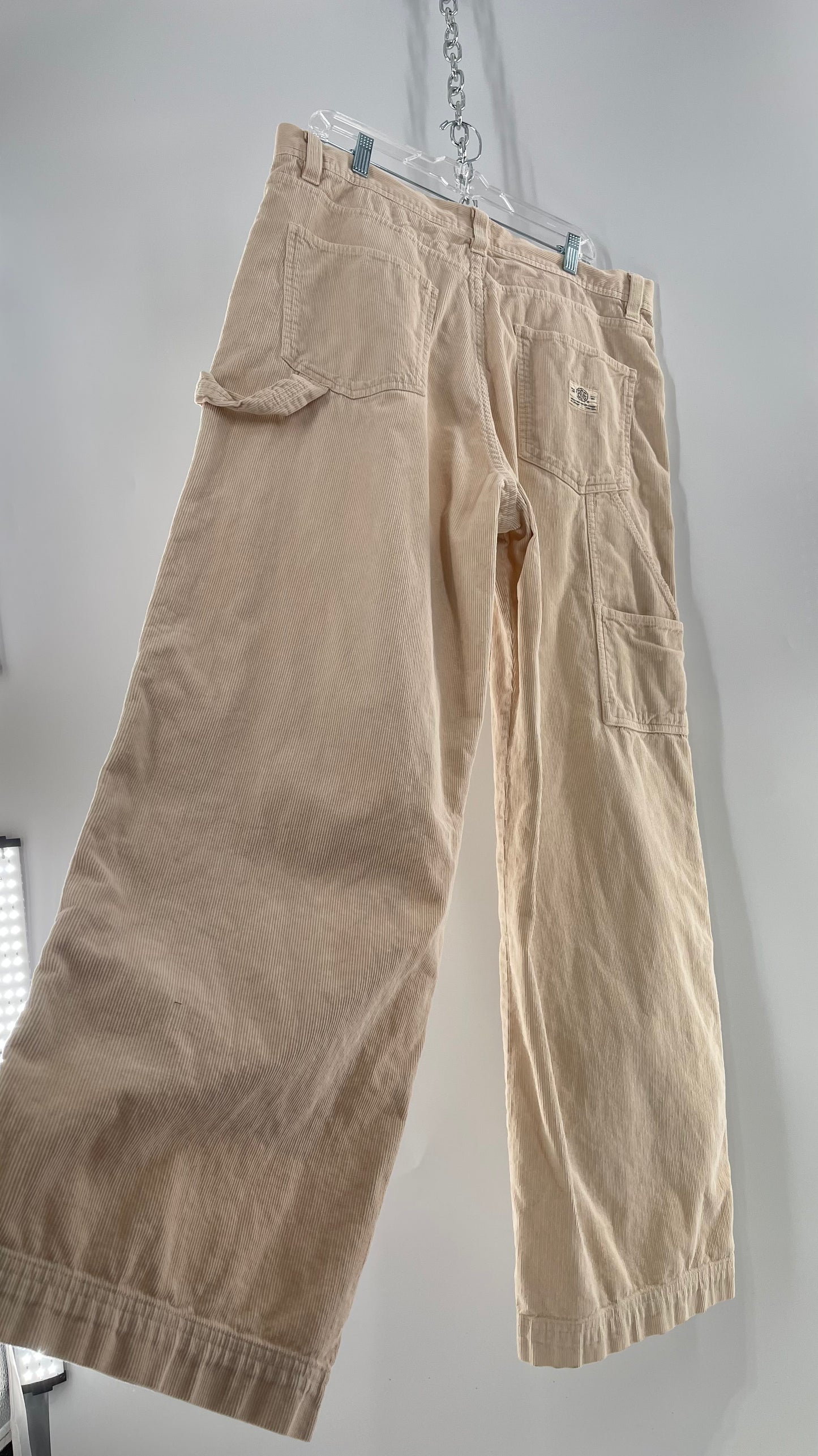 Urban Outfitters BDG Beige Corduroy Cargos with Leg Patches (36)