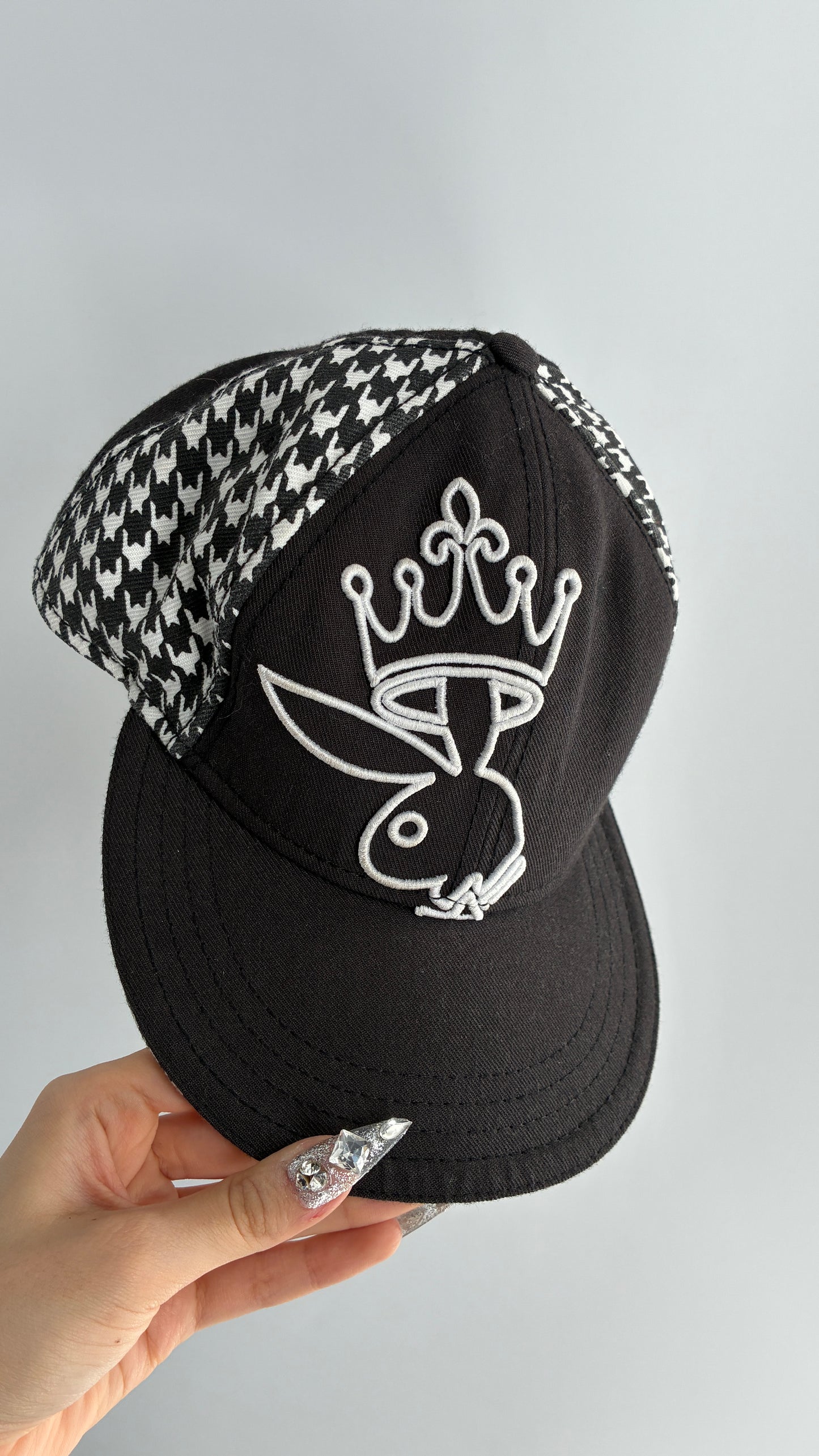 RARE Vintage PLAYBOY Embroidered Houndstooth Hat