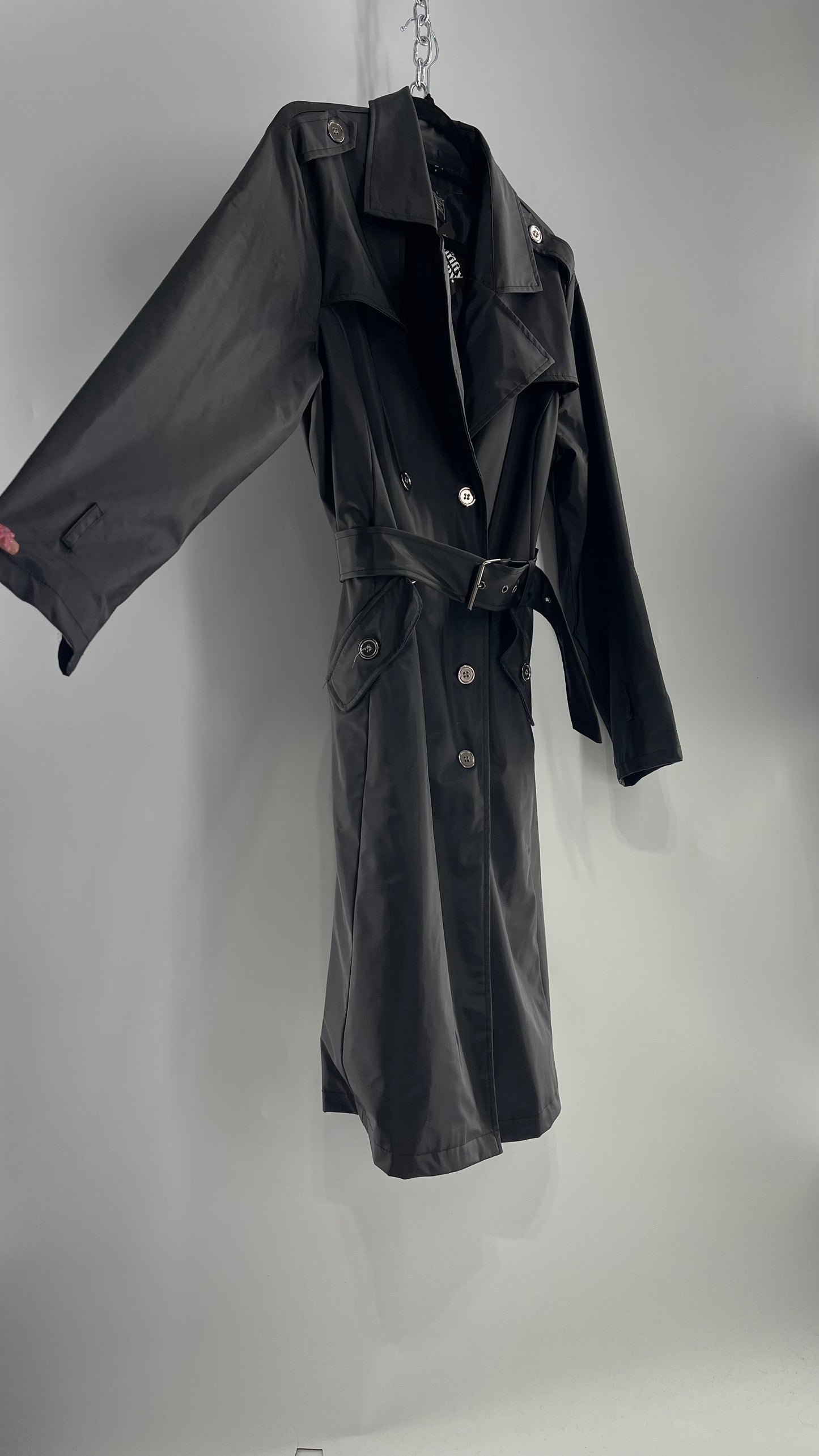 Vintage Outer Edge Dark Grey Trench Coat (Large)