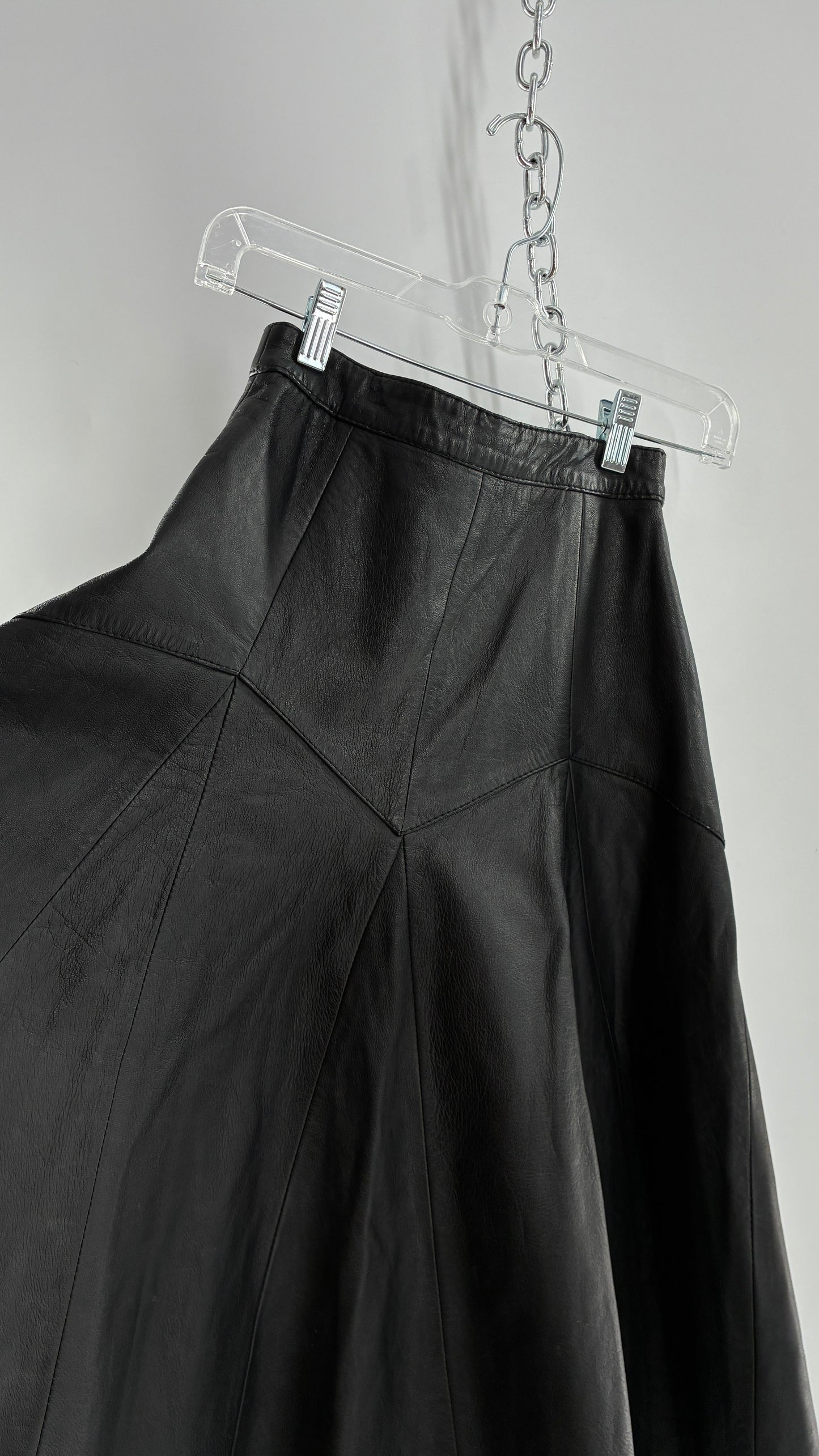 Vintage Fergs Omorro Leather Full Circle Skirt Made in Italy (XS)
