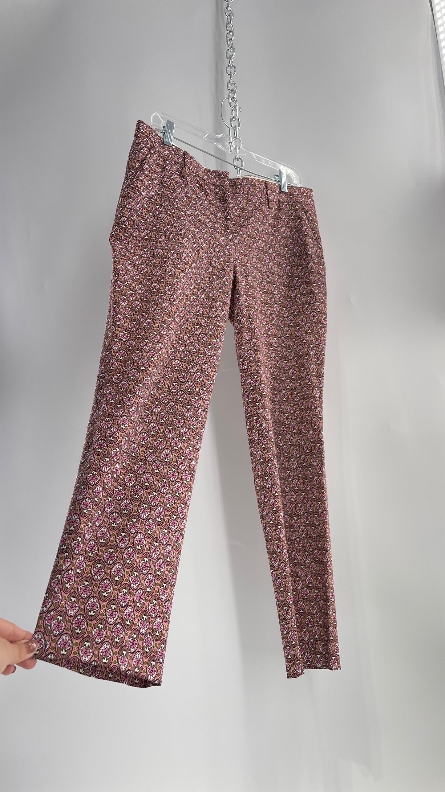 Vintage PRADA Trouser Brown Pink 1970s Style Pattern (28)