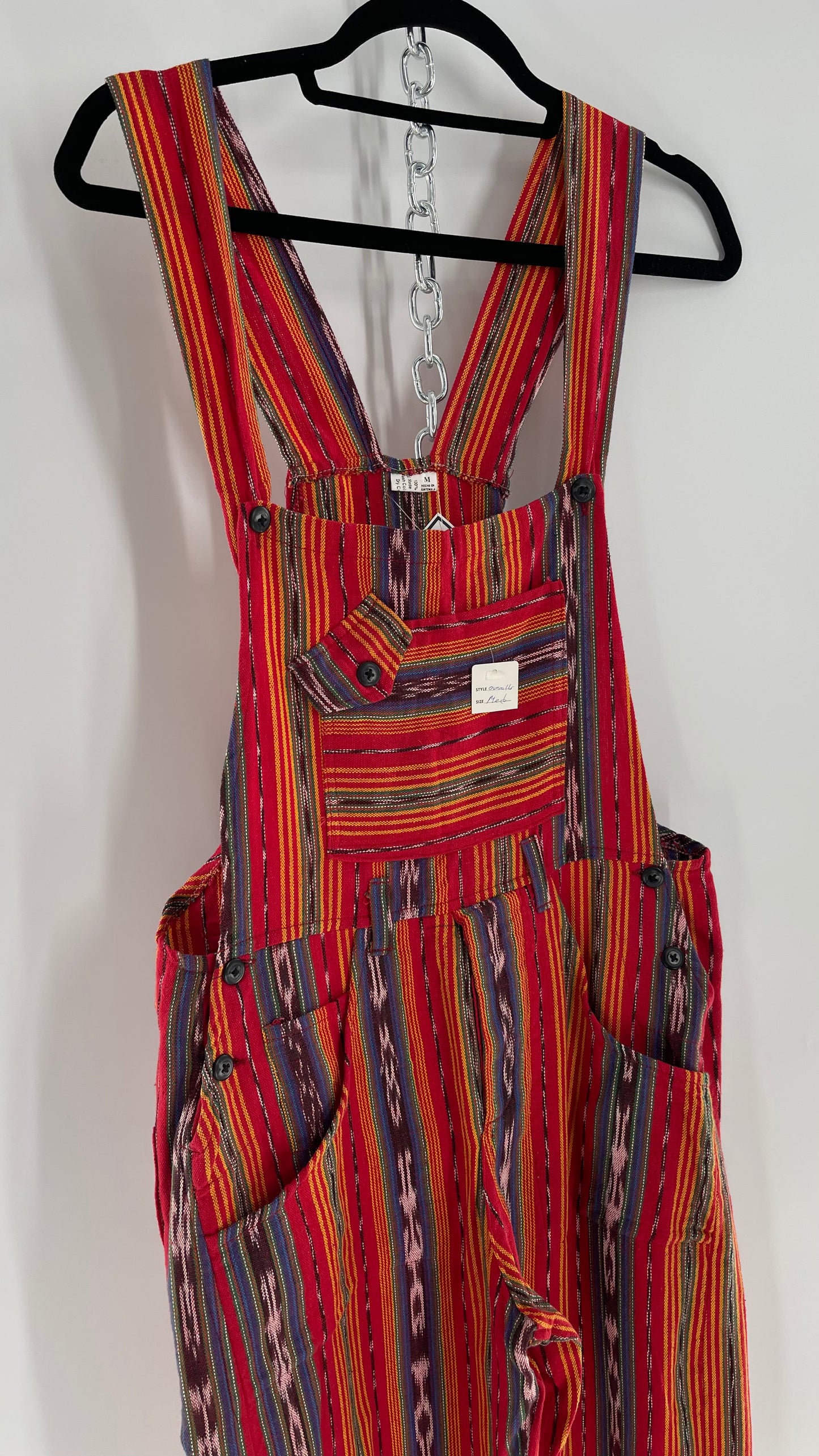 Vintage Red Baja 1970s Guatemalan Overalls (Medium)