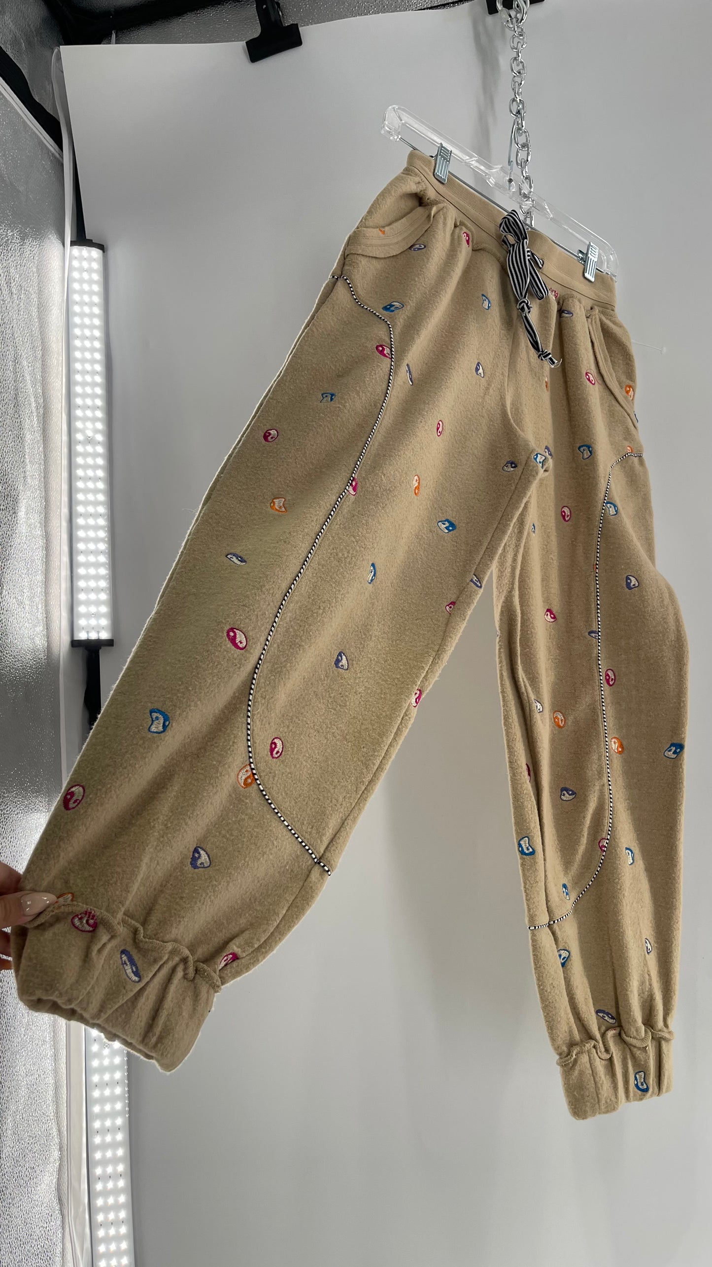 Ying Yang Embroidered Cozy Loungewear Jogger (Extra Small)