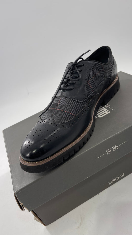 Stacy Adam’s Grey and Black, Plaid and Leather WingTip Oxfords (11)