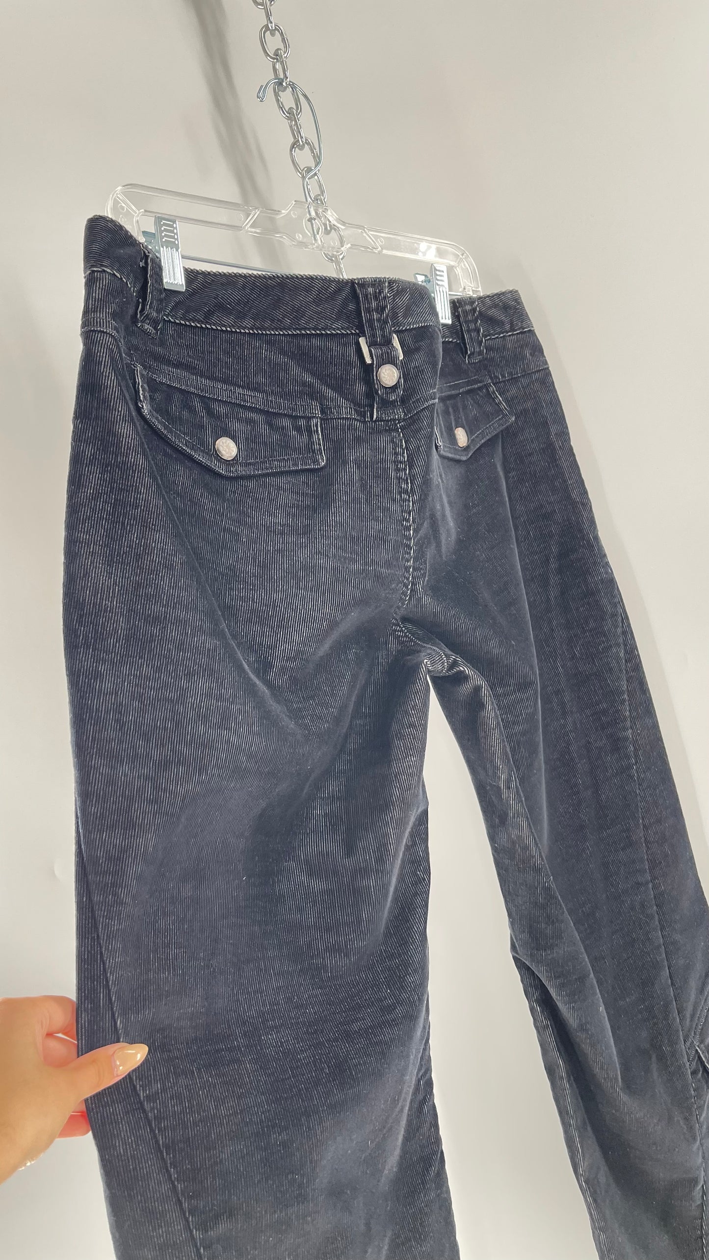 Athleta Black Flare Corduroy Pants (Size 14/L)