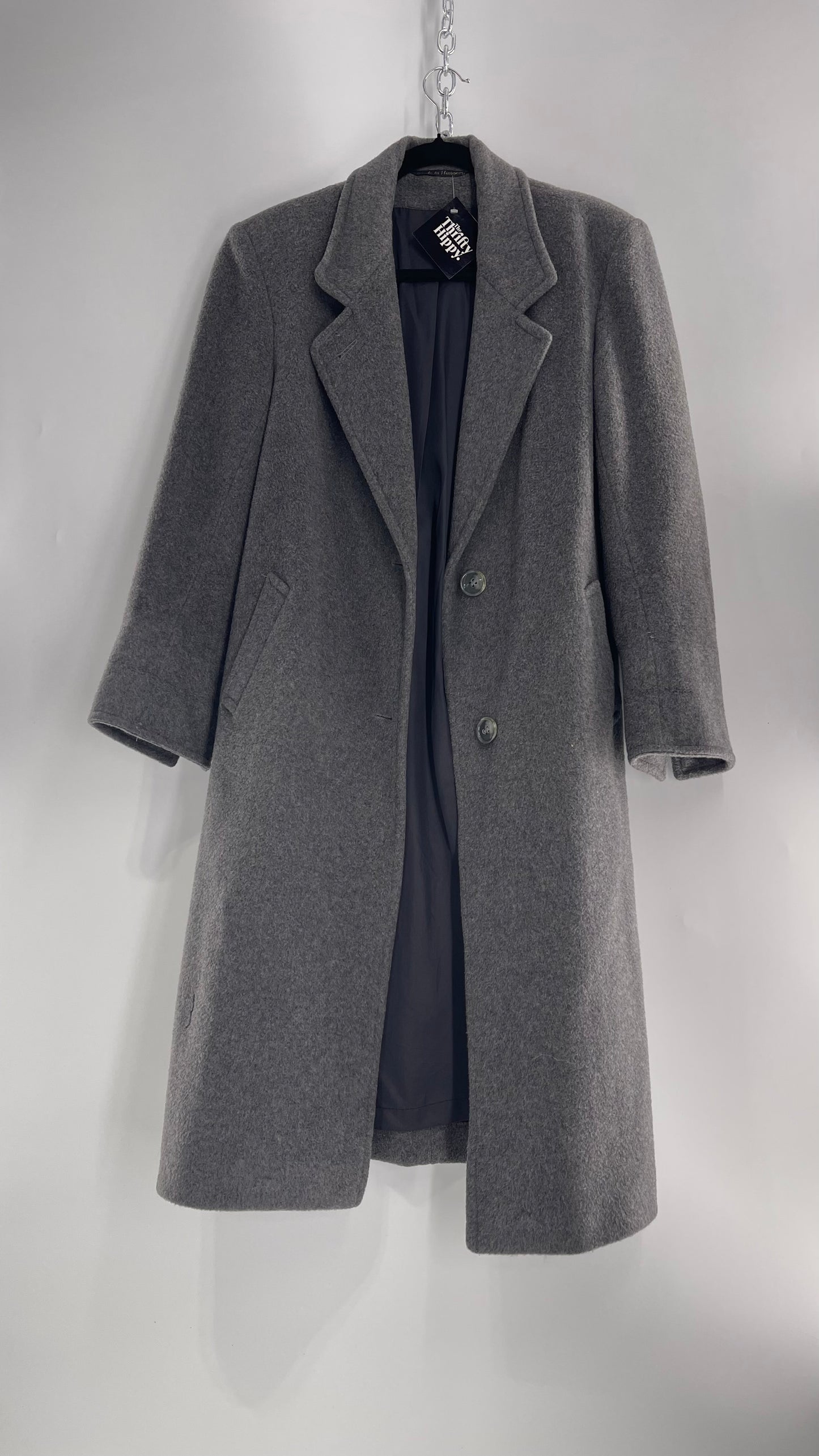 Vintage Grey Coat 35% Cashmere/ 50% Wool (C) (5/6)