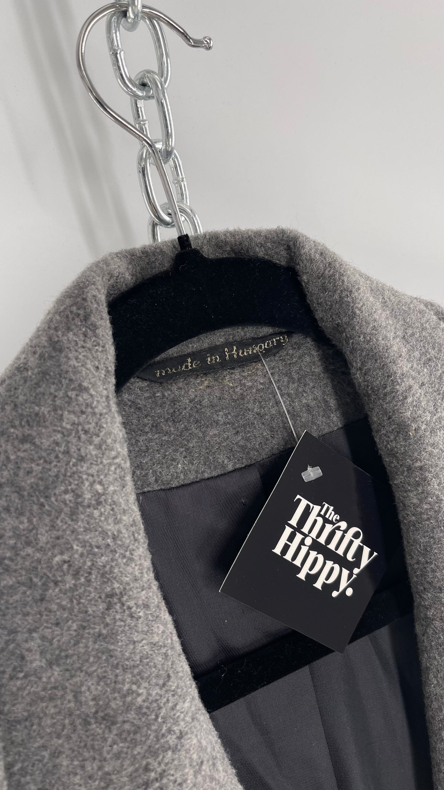 Vintage Grey Coat 35% Cashmere/ 50% Wool (C) (5/6)