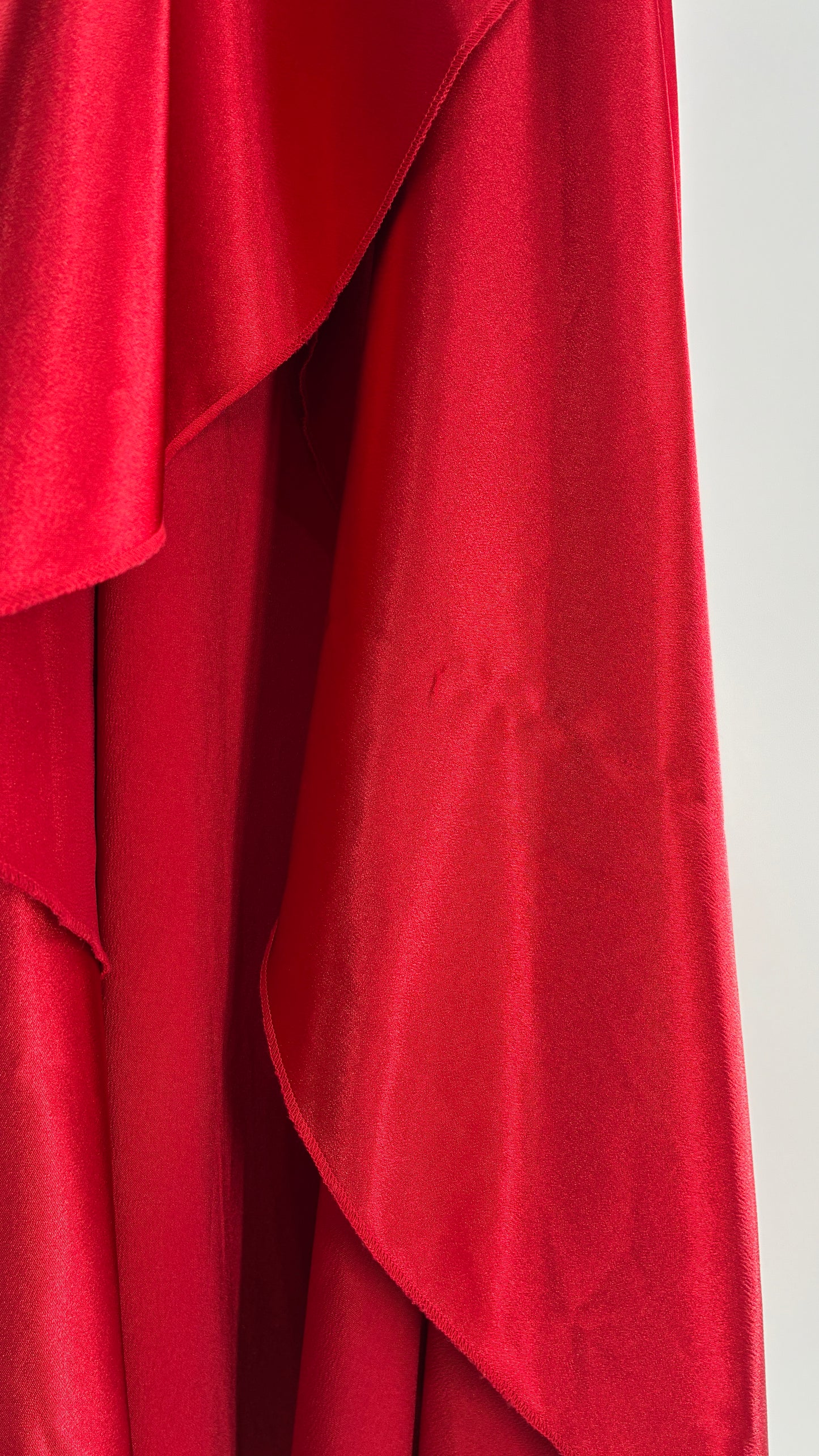 Vintage Ruby Rox Red Full Length One Shoulder Ruched Gown (3)