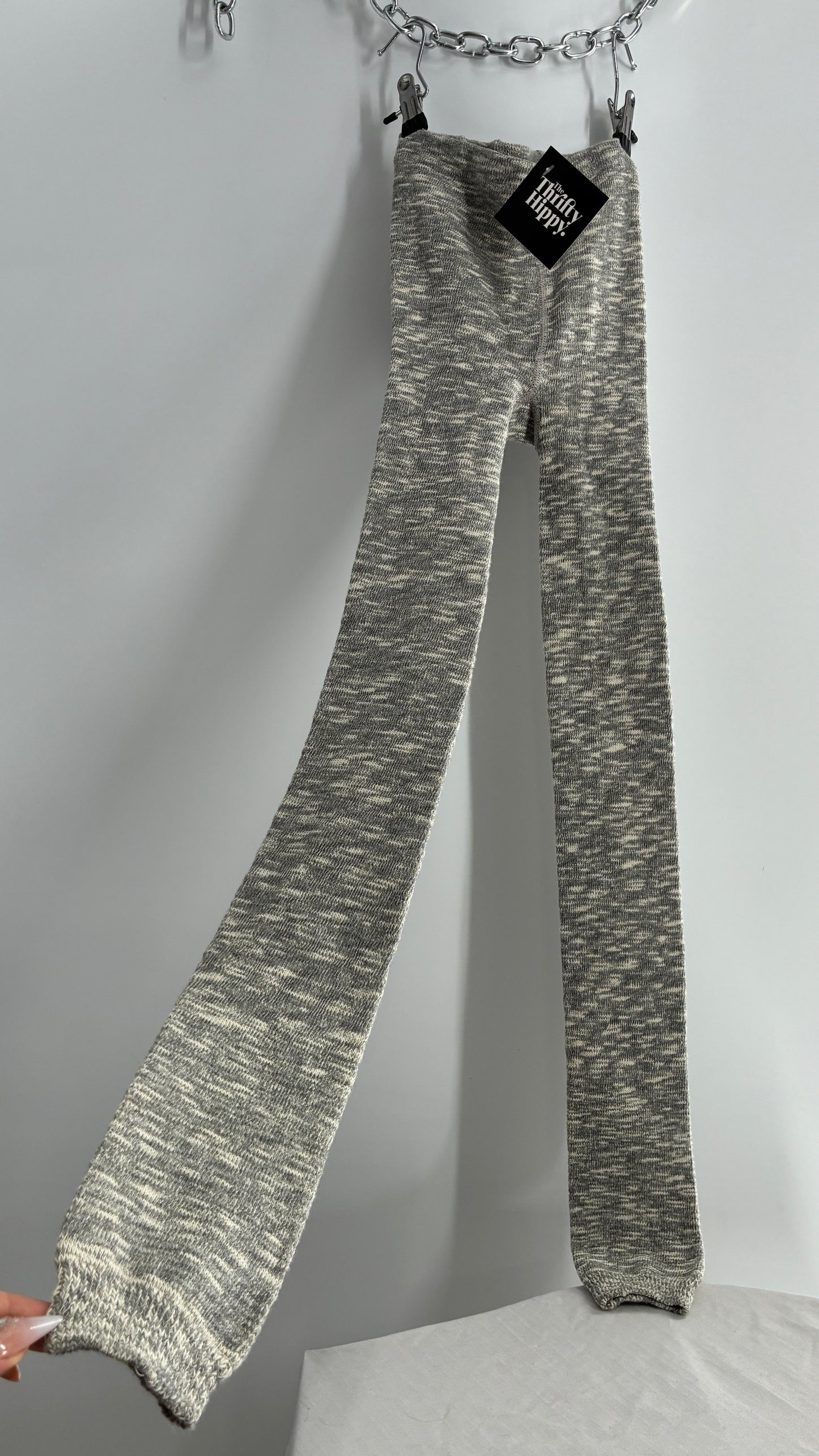 NWOT Grey Thick Knit Footless Tights