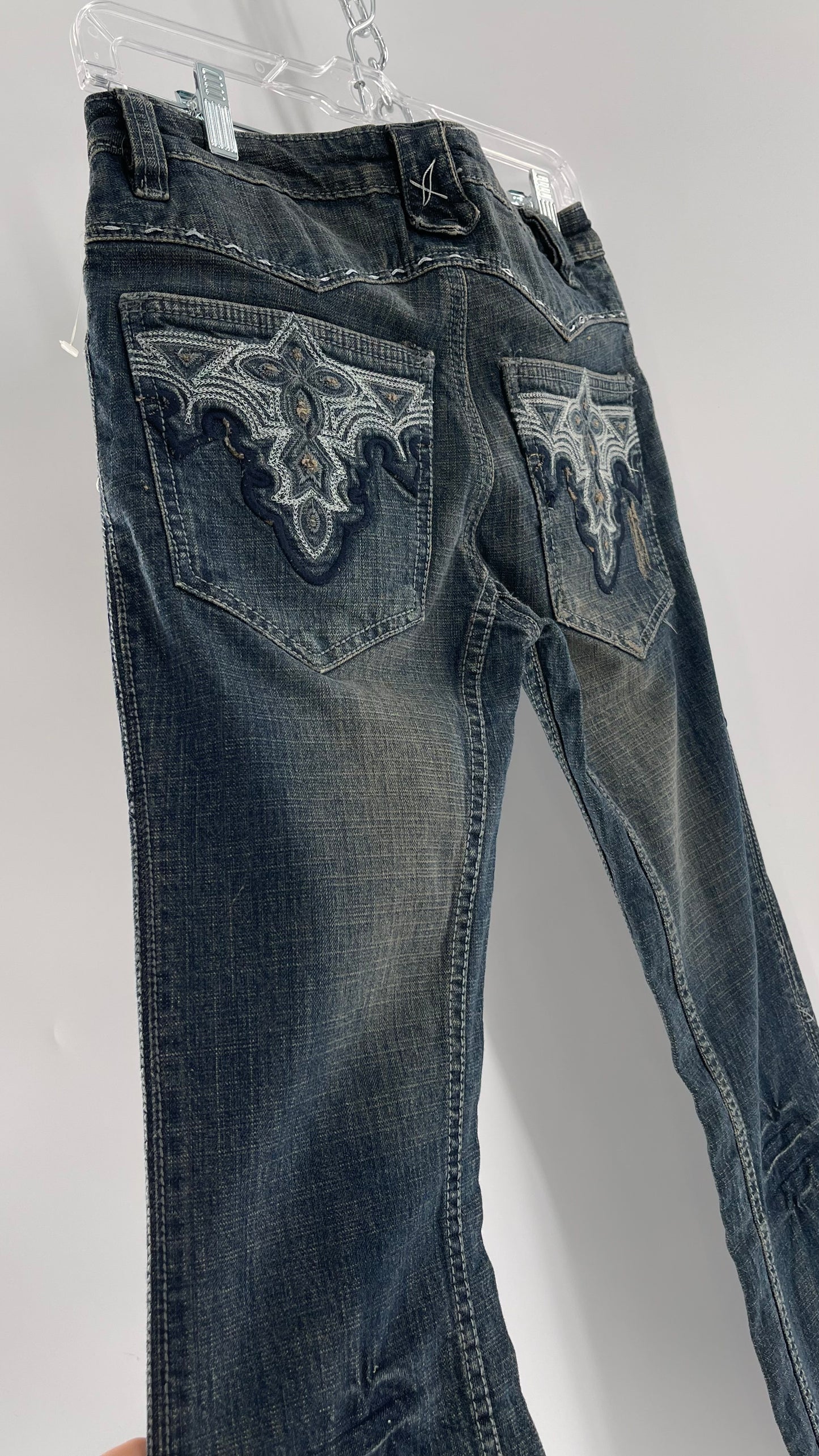 Antik Denim Embroidered Pocket Kick Flares with Western Bum Stitching (28)