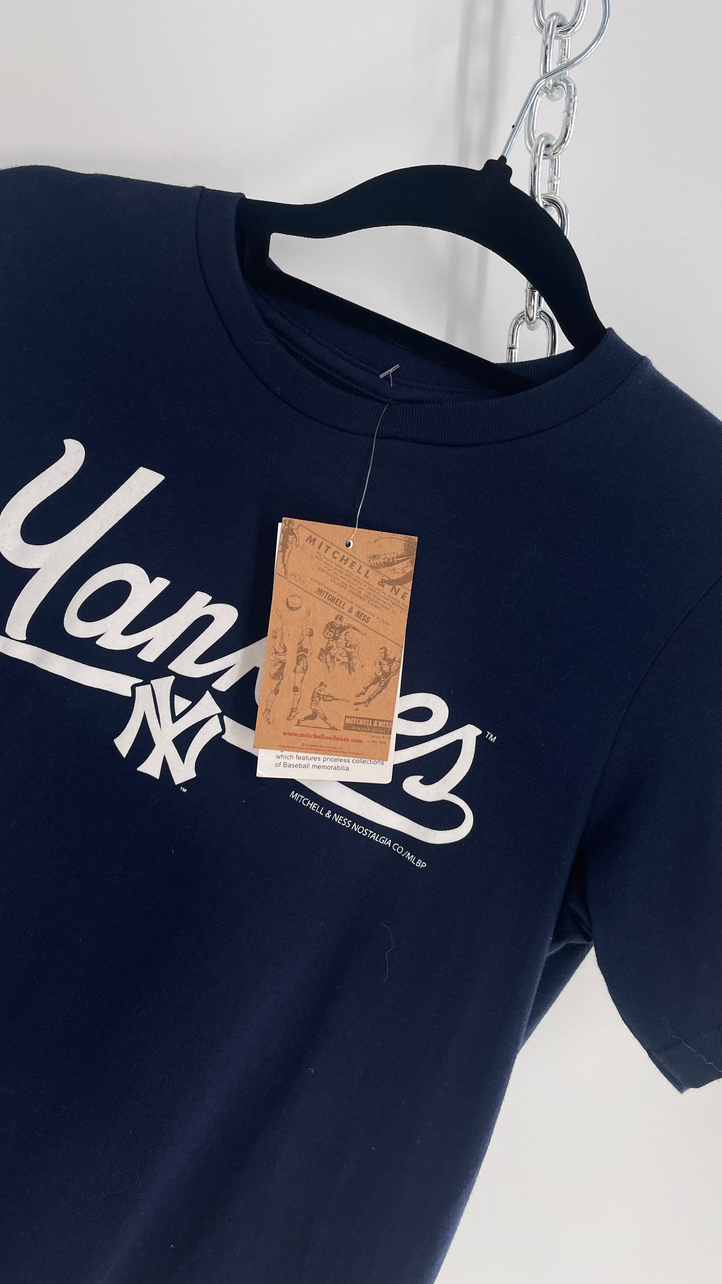 Official Navy Blue Yankees Baby T with Tags Attached Cooperstown Mitchell & Ness (S adult or 10/12 kids)