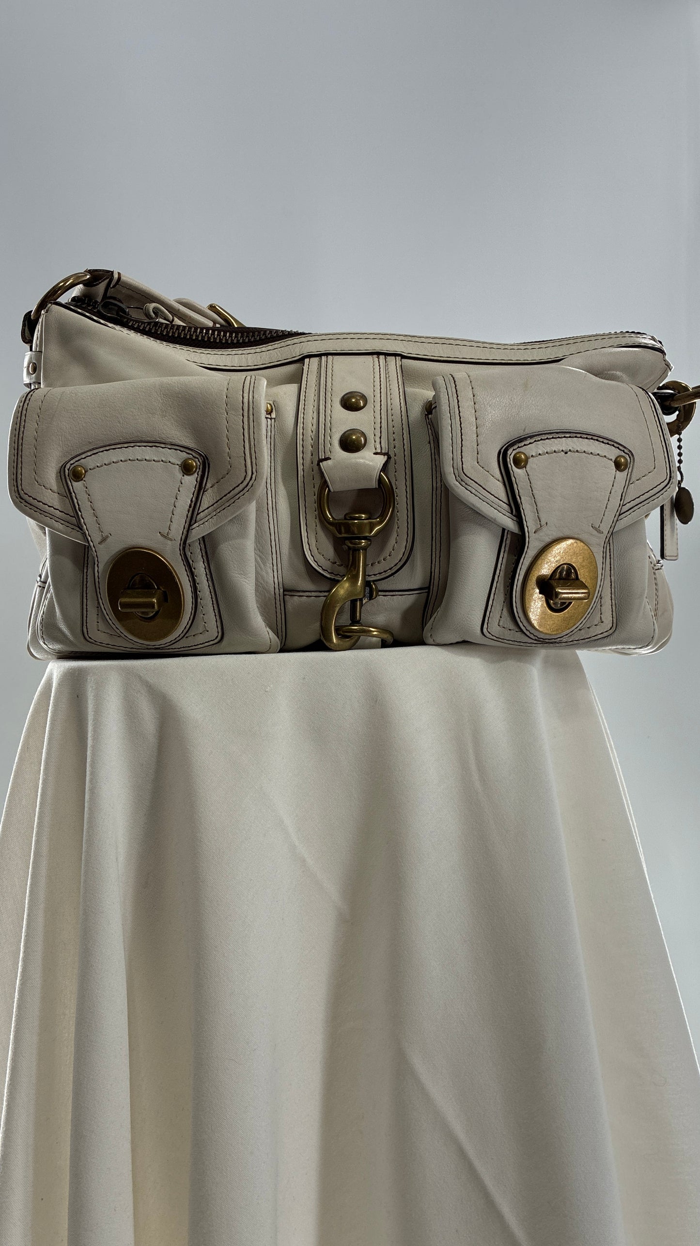 RARE COACH 65th Anniversary Legacy Leather Oversized Turnlock Shoulder Bag