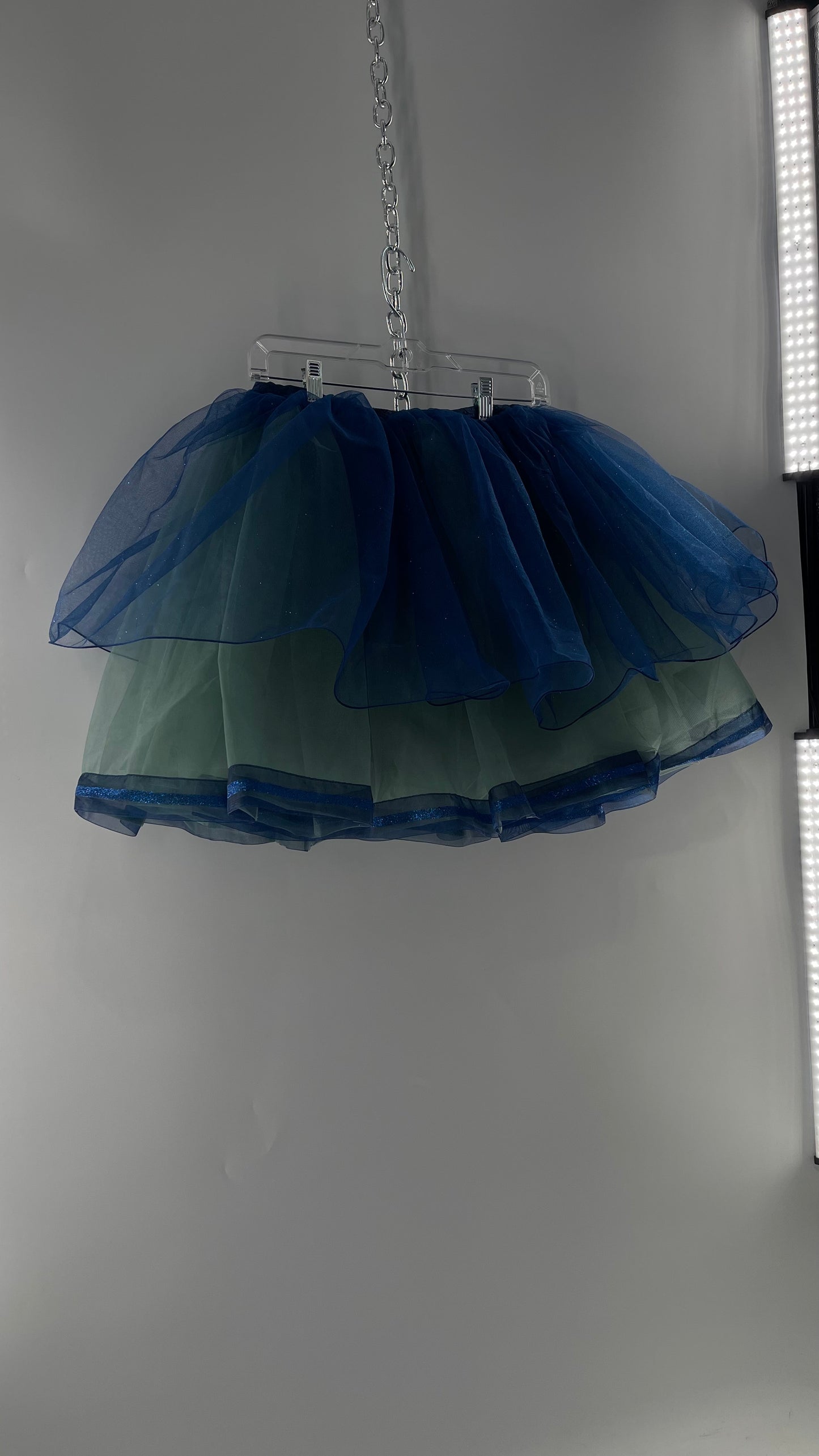 Midnight Muse Navy Blue Glitter Mesh Tutu Tulle Skirt (Medium)