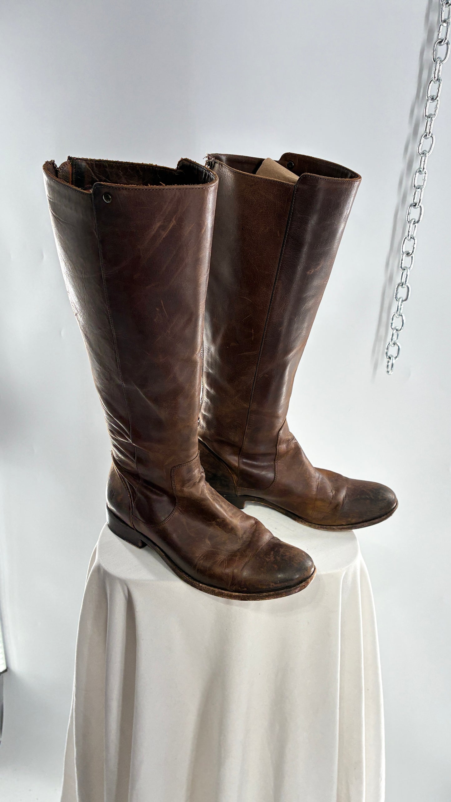 Vintage Distressed FRYE Riding Boots Made in Mexico (8)
