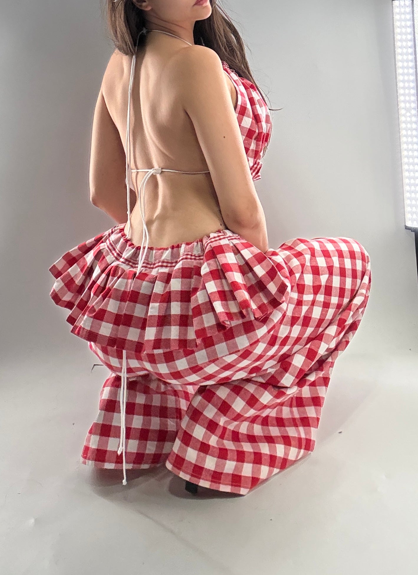 Vintage Handmade Picnic Red/White Gingham Two Piece Set (XS-L)