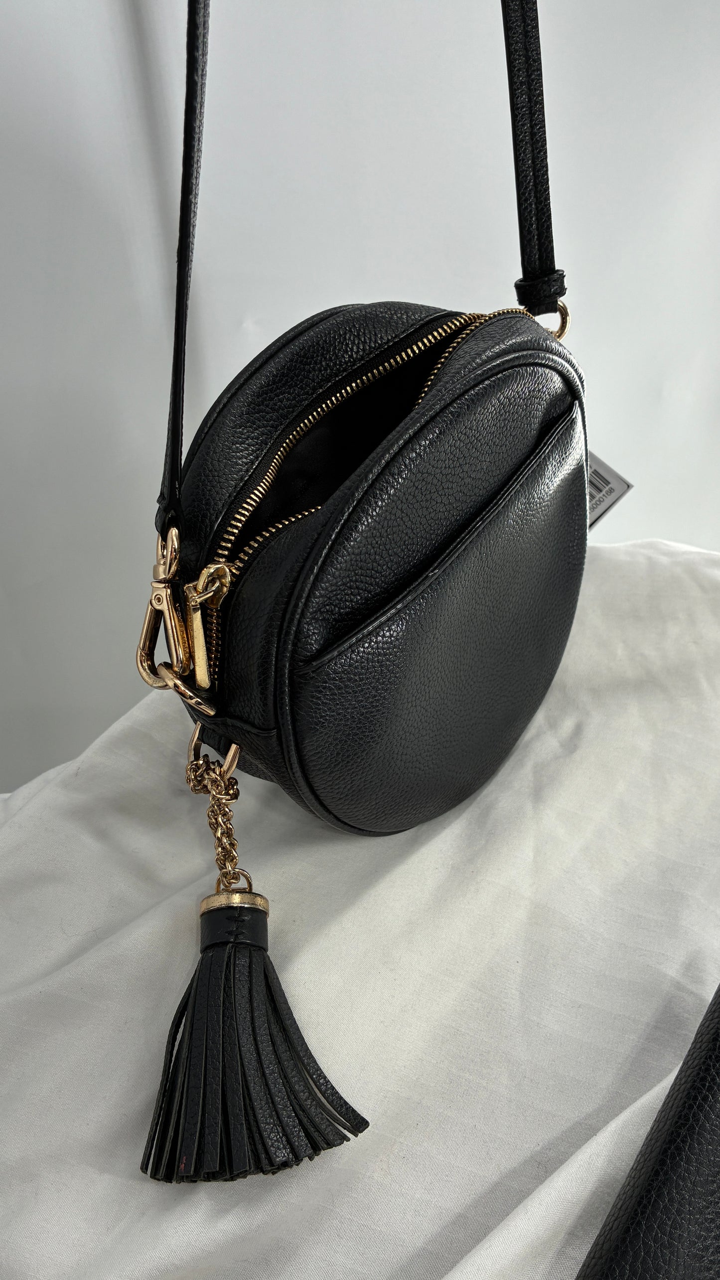 Michael Kors Black Round Crossbody Purse and Matching Wallet