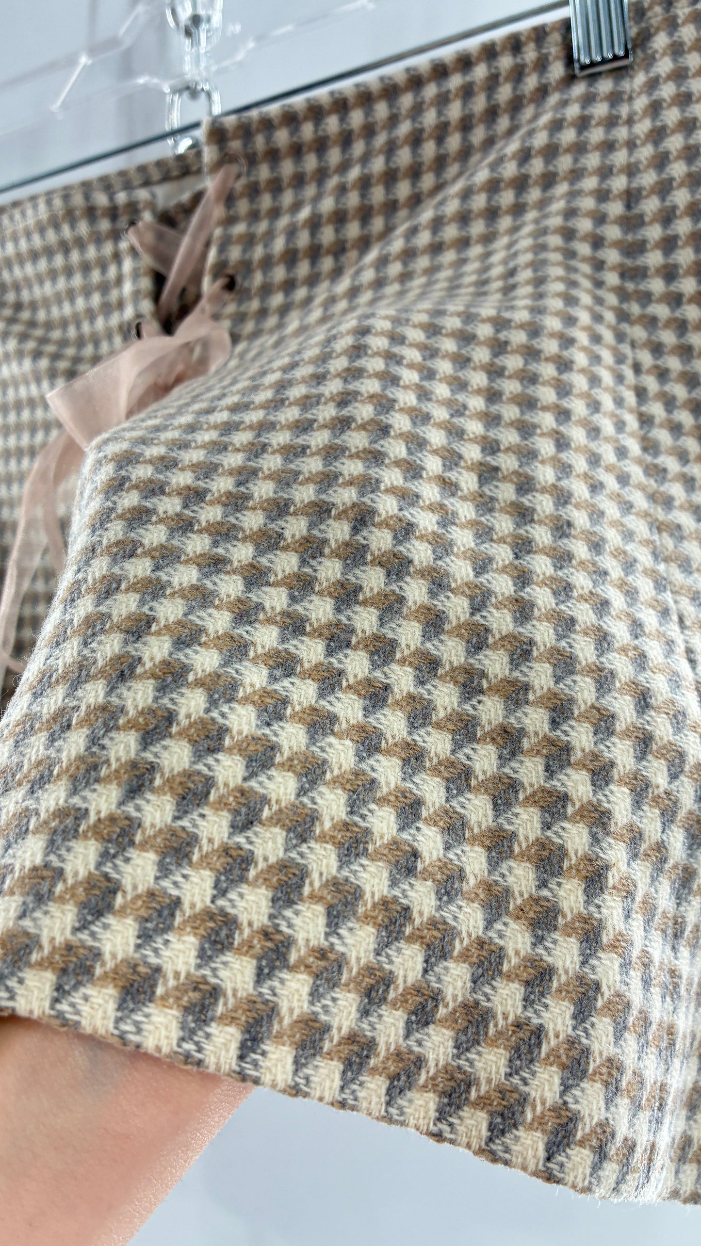 Vintage Suit Set with DONNA MORGAN Jacquard Puff Sleeves Tailored Slim Waist Suit Jacket with Upcycled Woven Mini Skirt (6)