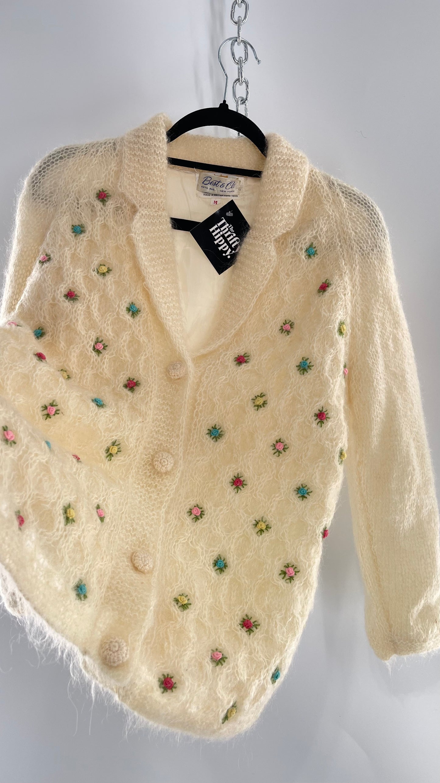 Vintage Best & Co Lil Rose, Cream Granny Cardigan (Medium)